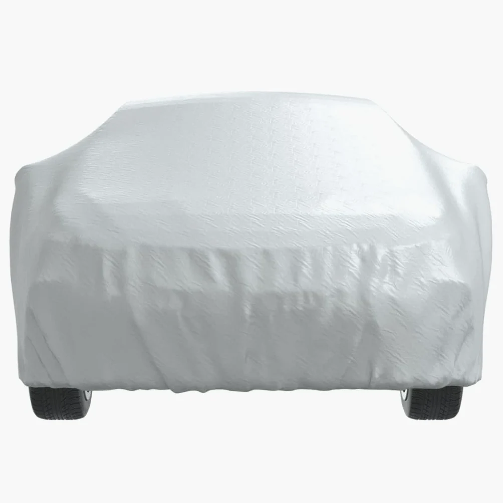 Mangloder - Funda de coche para sedán XXL con correa de hebilla, color plateado, protección completa, resistente a la intemperie, resistente a los rayos UV, protección contra el polvo, protección