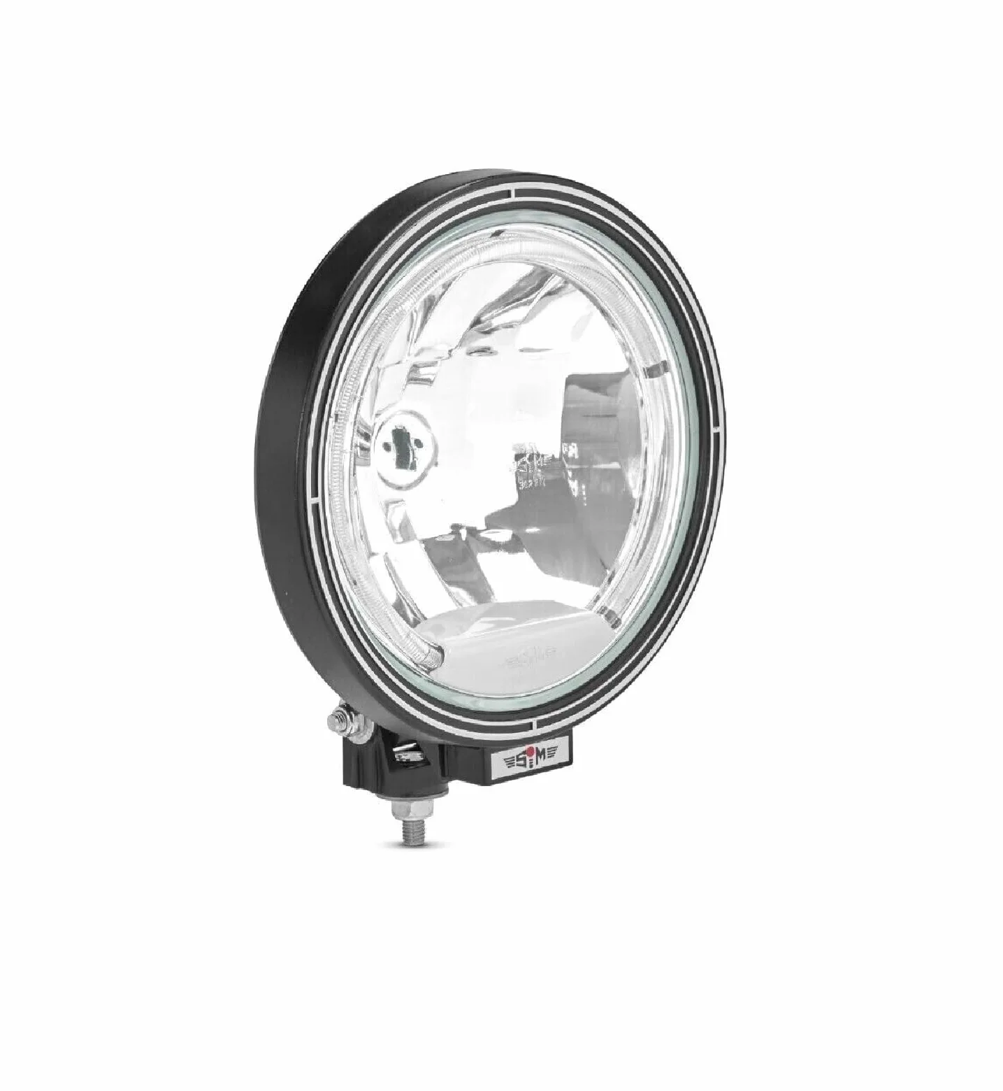 Genérico faro redondo 12-24 V luz delantera blanca Halógena H1 con Angel Eyes LED camión coche ATV 22 cm