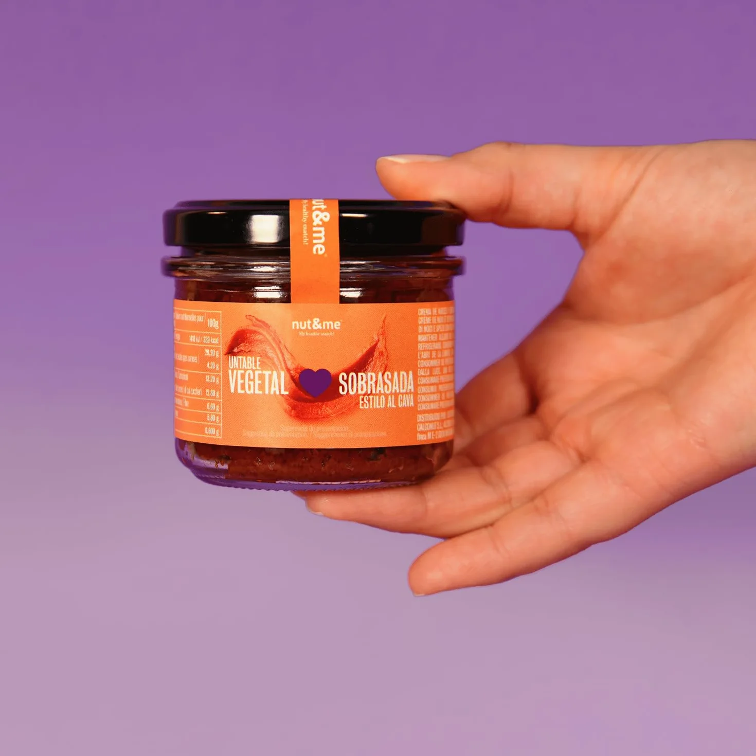 Nut&me Paté Vegetal Estilo Sobrasada al Cava 200g Vegano Alto en Fibra Sin Gluten Sin Lactosa Pack 2x100g