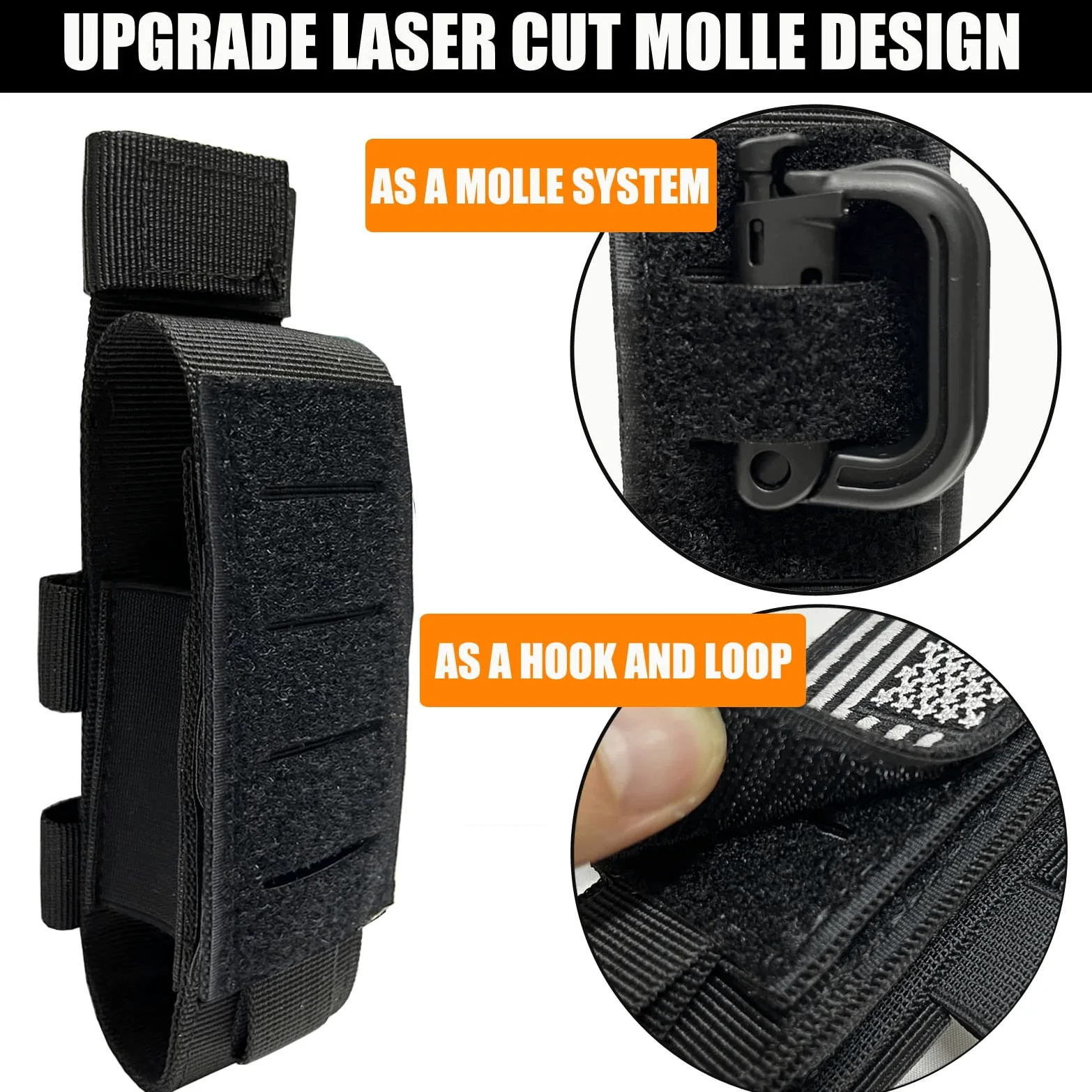 Molle - Organizador de asiento de coche táctico con bolsas Molle para el asiento del coche, protector para asiento de coche, color negro