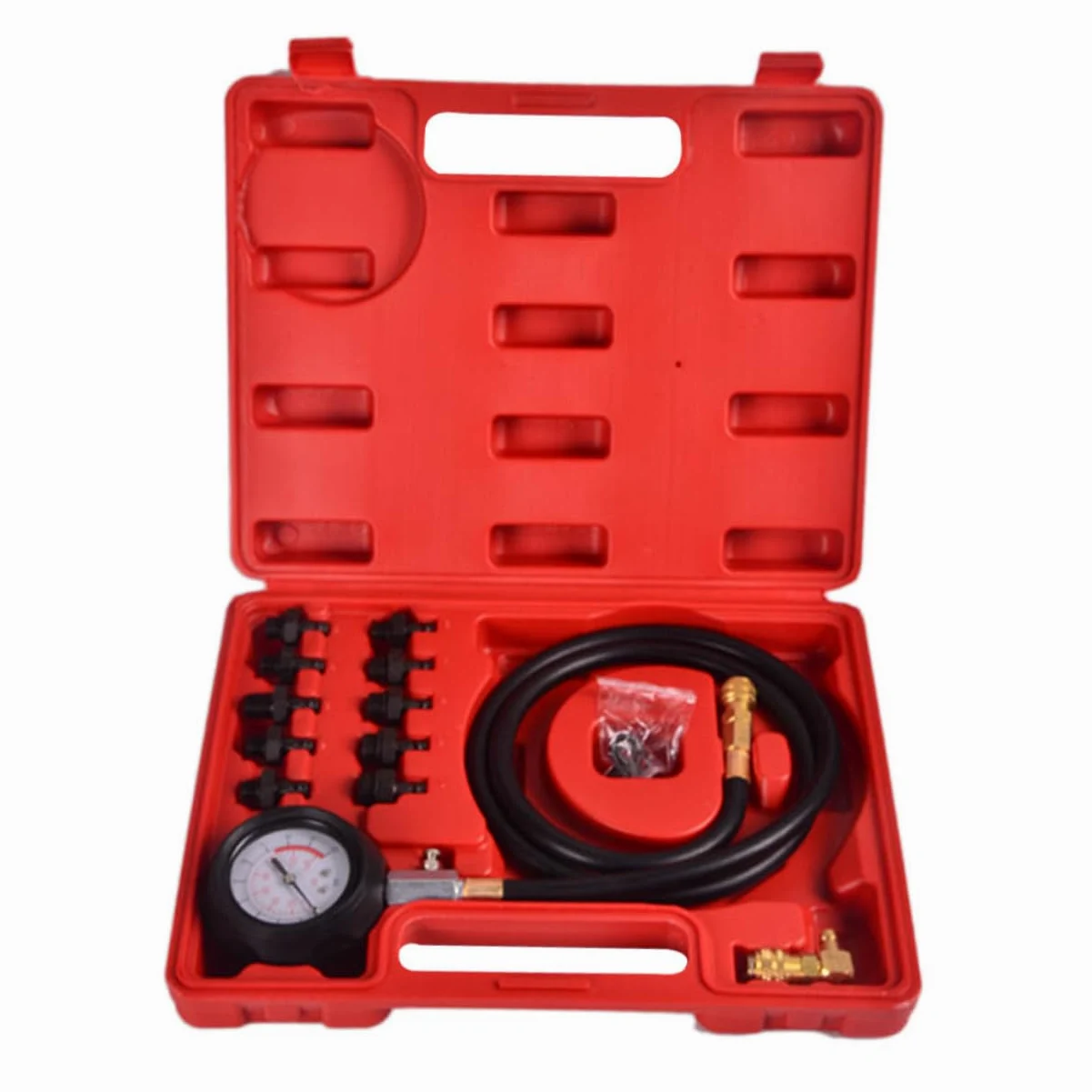 Mikinona Kit De Manómetro De Presión De Aceite para Motores con Adaptador De 90 Grados