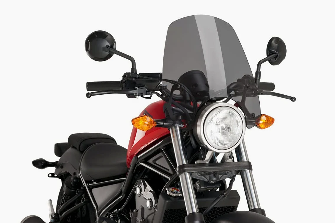 Puig 9462F New Generation Touring Touring y aerodinámica en acrílico de 3 mm con Toma de Aire Central Que Mejora protección y Reduce turbulencias, Ahumado Oscuro