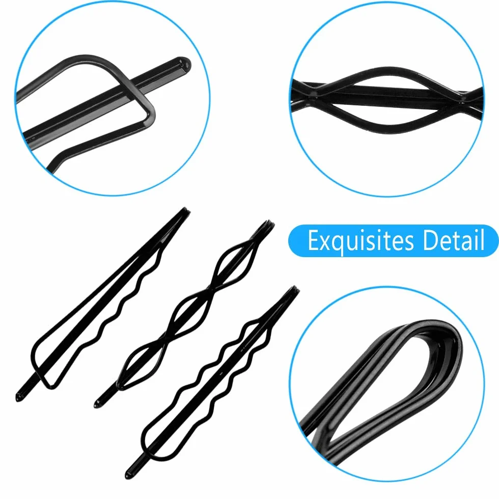 Pinza Para el Cabello Geométricas de Metal, 24 Piezas, 8 Estilos Horquillas para Mujeres