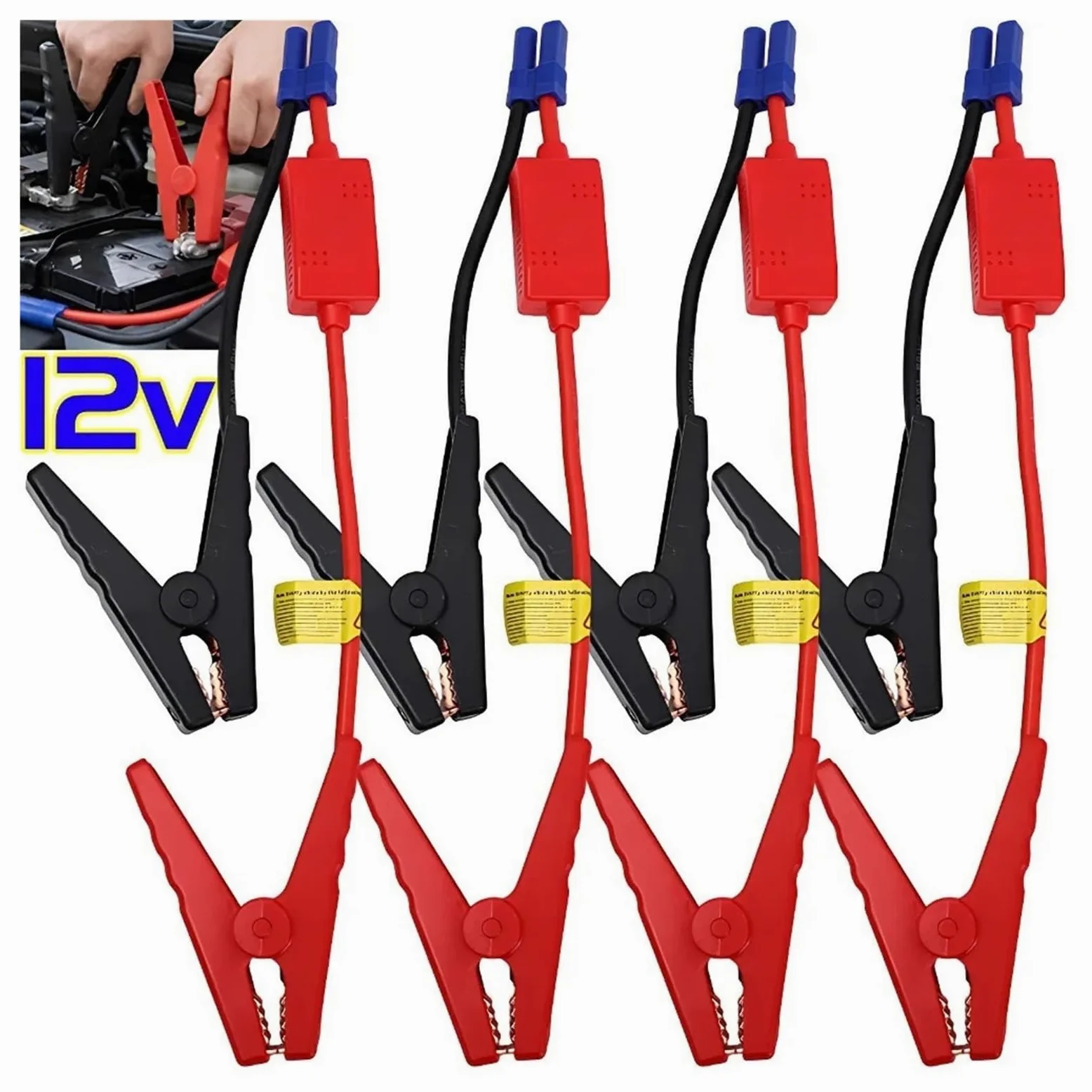 EC5 - Cable de arranque con clips, 12 V/24 V, cables de arranque de batería de coche para emergencia, accesorios portátiles de arranque (estilo B)