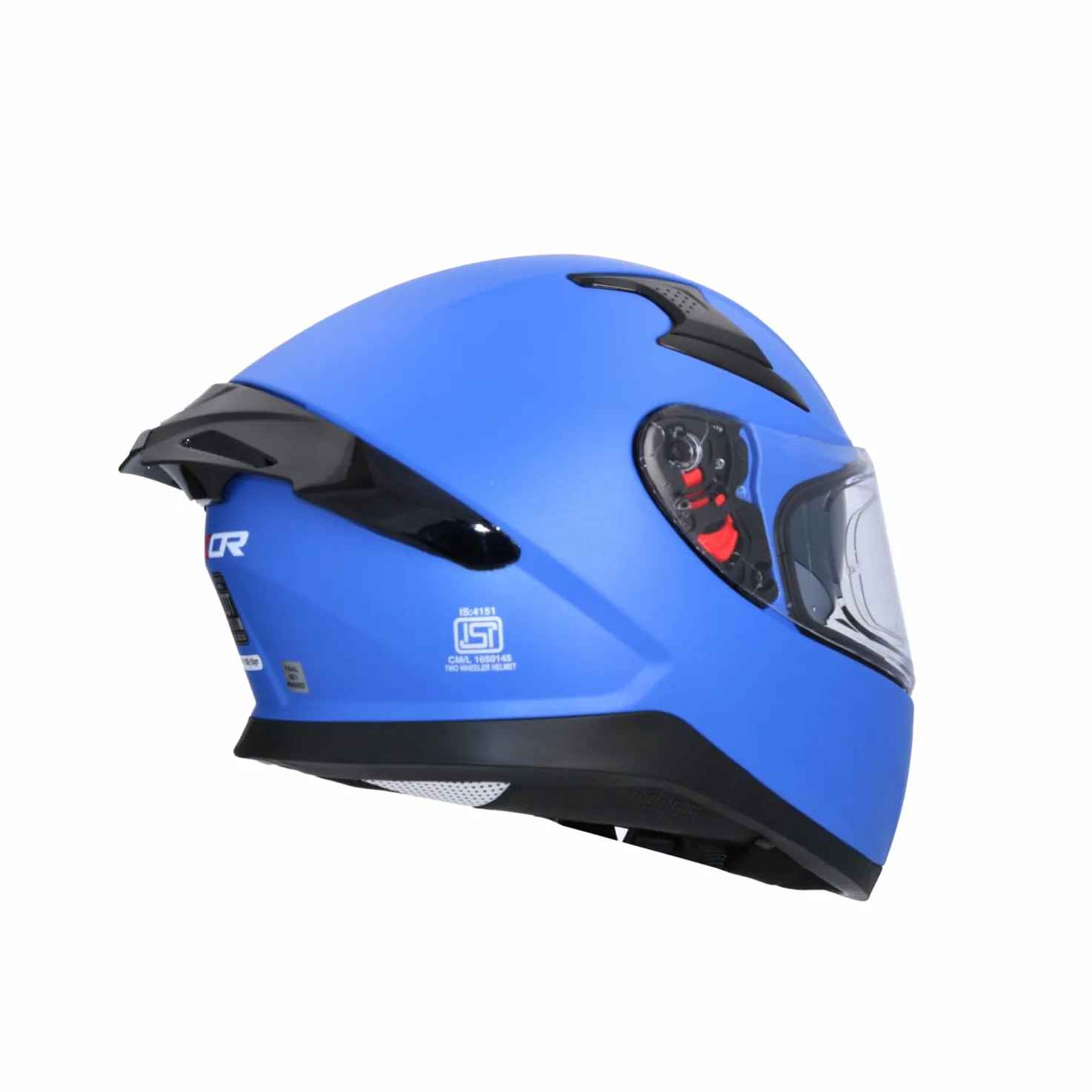 Casco AXOR Apex Solid Casco Integral de Moto Azul Mate con Pantalla Extra y Lente Solar, Diseño Deportivo, Talla XXL