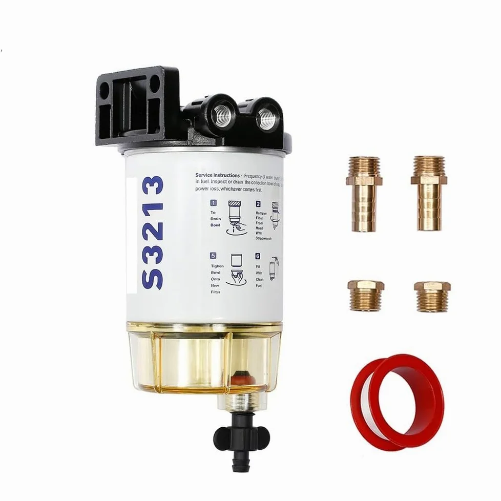 filtro de combustible Filtro diesel del coche S3213 apto para Mercury Fit para Quicksilver OMC Marine Engine Boat Kit de filtro de 10 micras(ASSEMBLY)