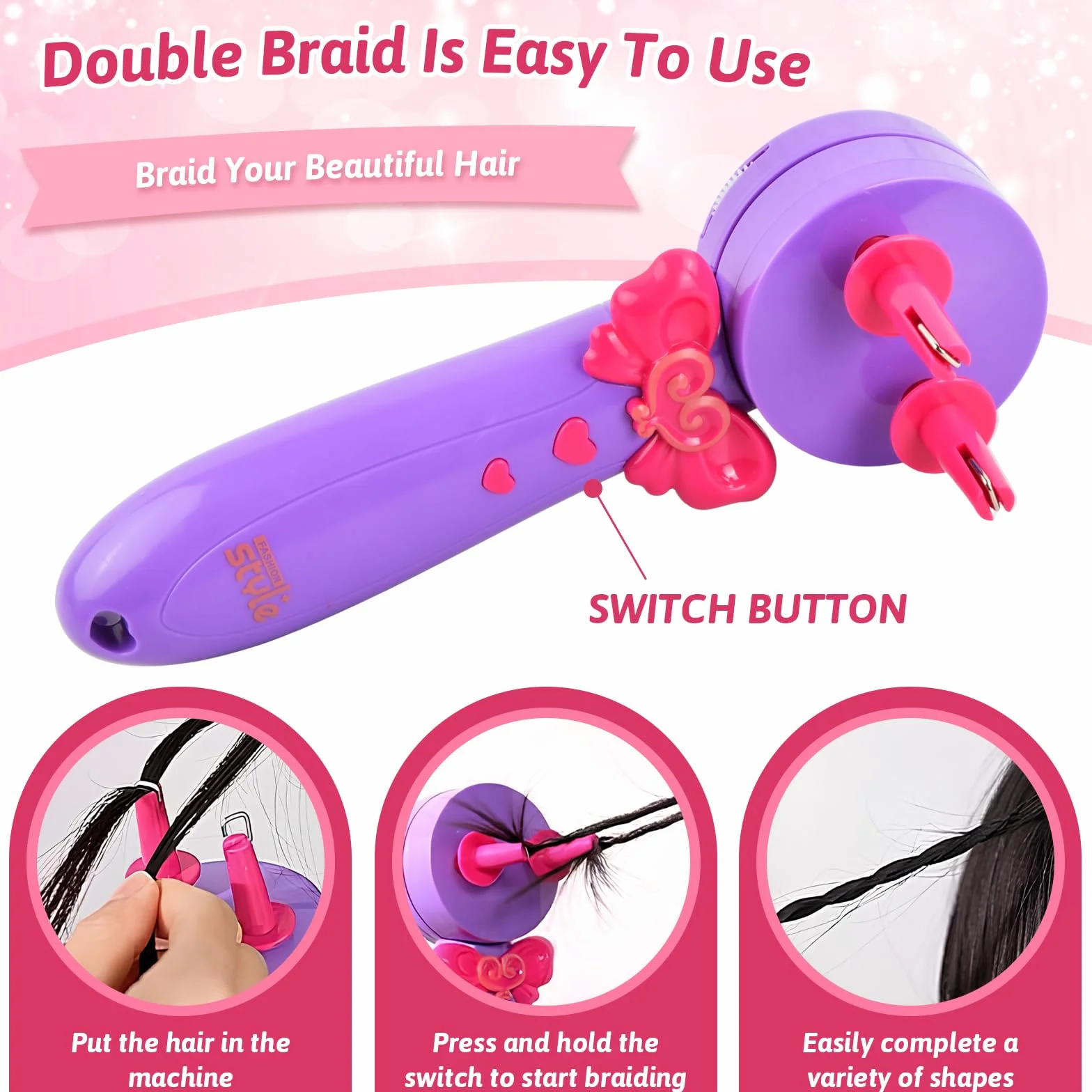 Trenzadora Automática de Cabello, Trenzador para Niñas, Máquina de Trenzado, Herramienta de Peinado DIY