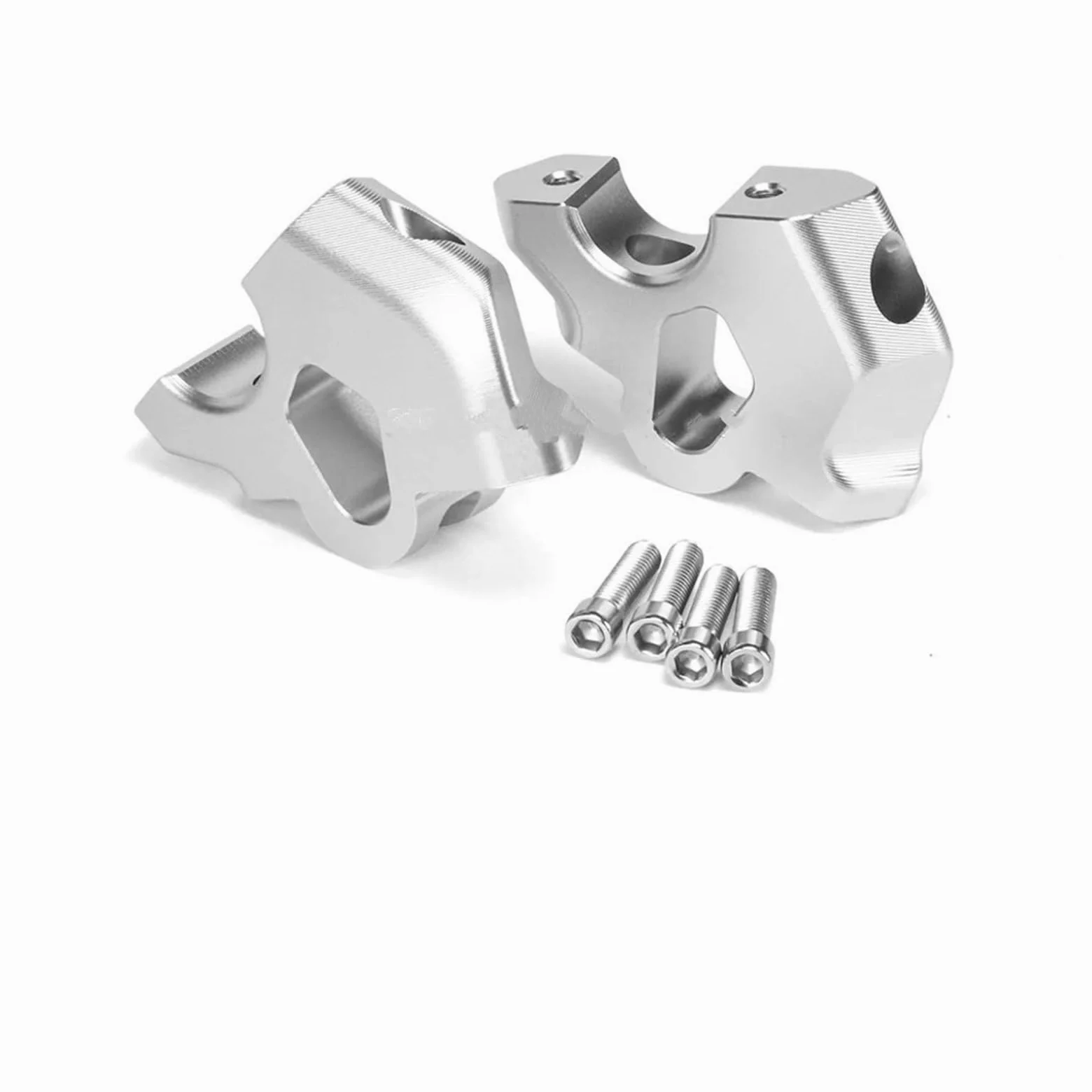 Elevador Manillar Para B&MW R 1300 GS R1300GS 2024 - Motocicleta Manillar Riser, Abrazadera Extender Adaptador (Silver)