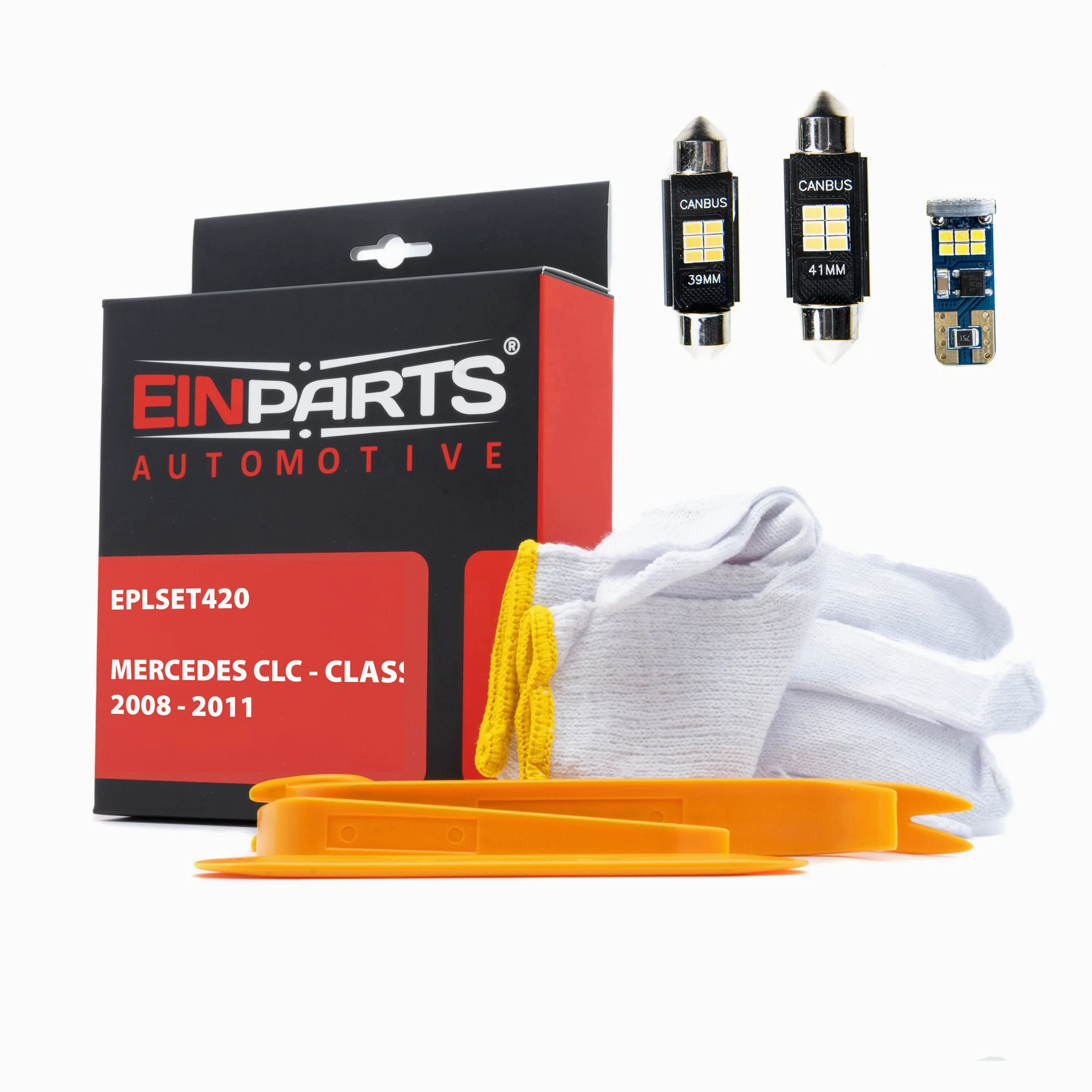 EinParts Juego de Bombillas LED para Coche, Sin errores Can-Bus, para interior de coche especifico para Mercedes CLC-Class 2008-2011, 15 piezas
