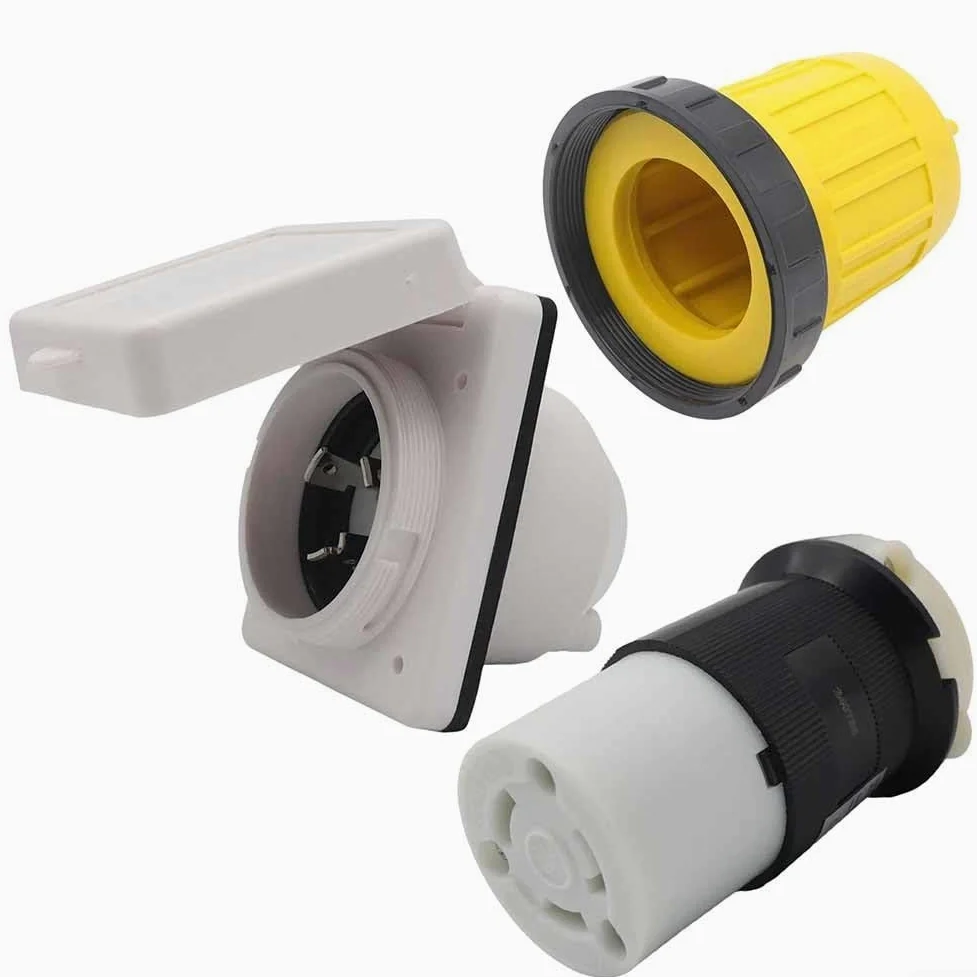 Entrada de alimentación resistente a la intemperie 30 A 125 V conector de bloqueo de rotación hembra para RV barco marino remolque