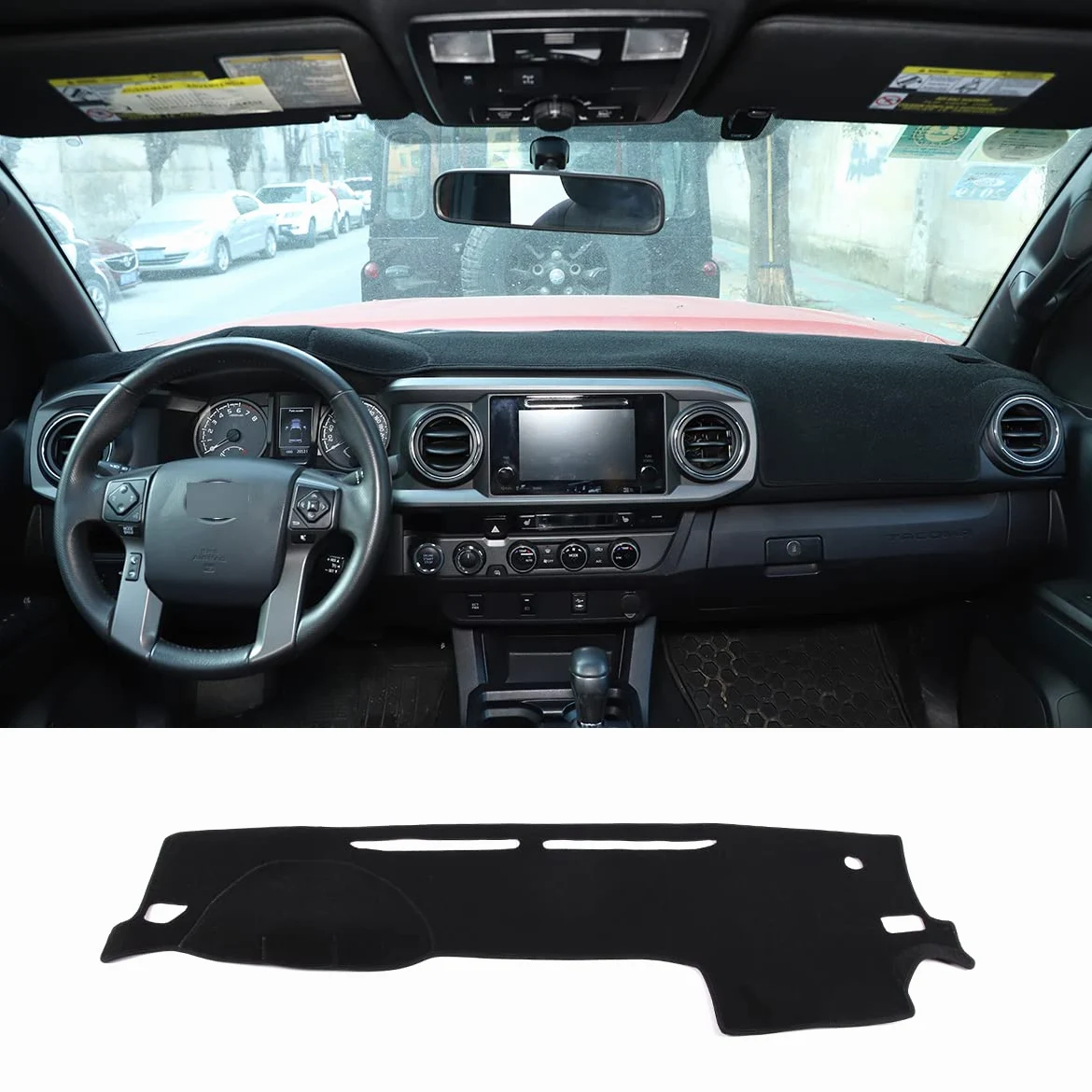 CHEAYAR Cubierta para salpicadero, tapete compatible con Toyota Tacoma2016-2021, tablero de salpicadero, tablero de salpicadero, protector de protección solar