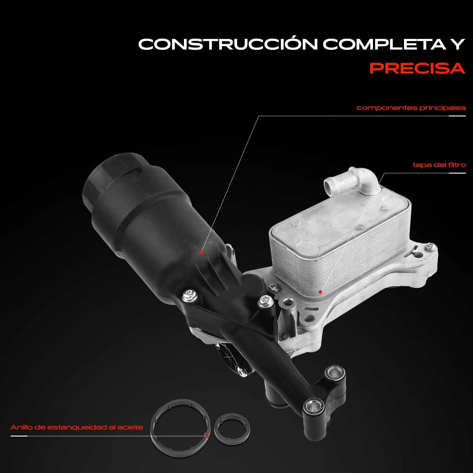 Frankberg Filtro de aceite del enfriador de aceite 2006-1665280000 | Compatible con: Autobús Vito W639, Viano W639, Clase S V222 W222 X222, GLC X253, Sprinter 35-T Caja B906, Clase M W166