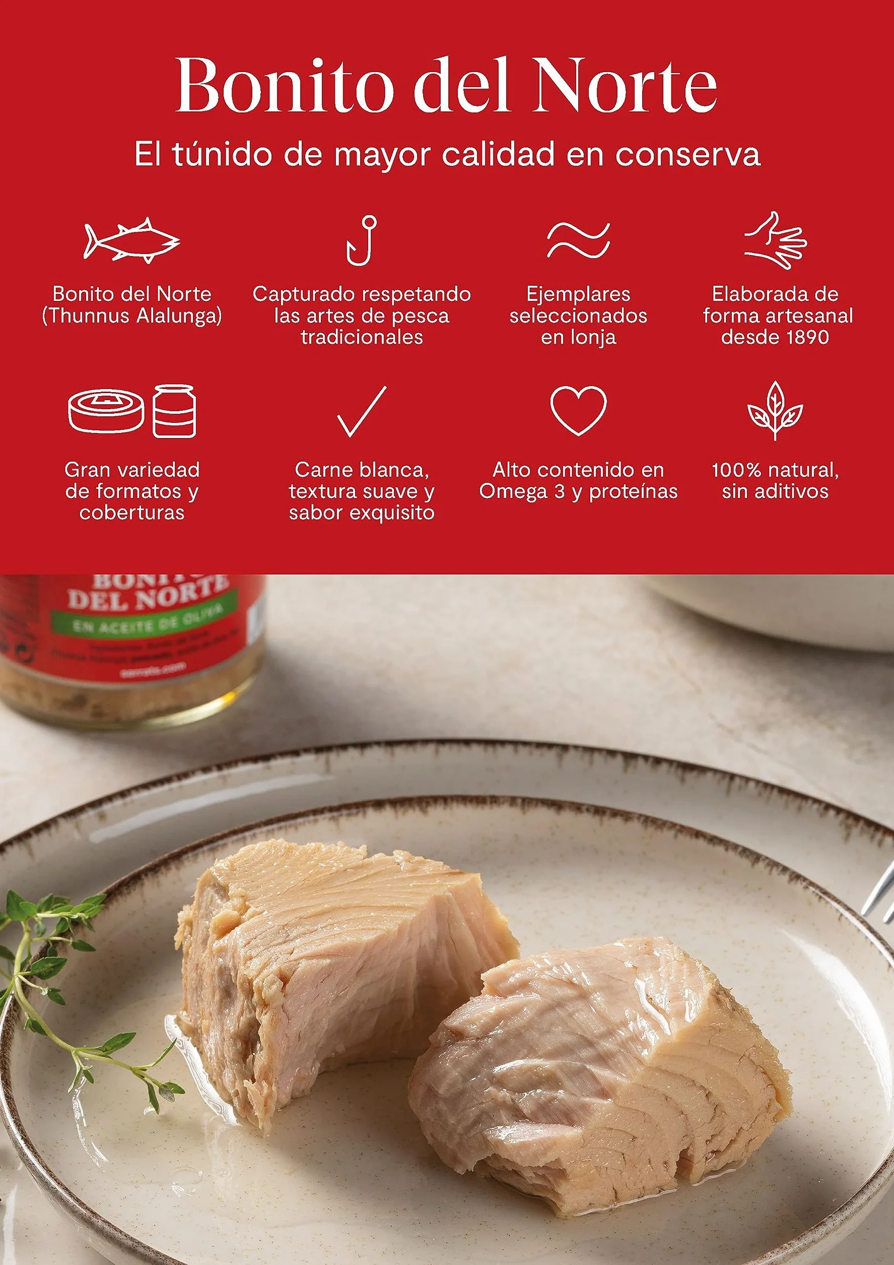 Bonito del Norte en Escabeche Frasco 190g Conservas Serrats