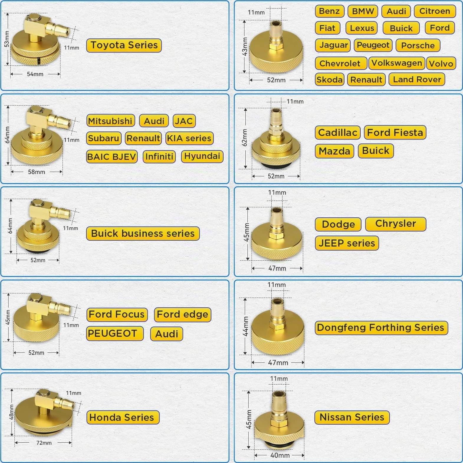 MRCARTOOL Juego de 17 Adaptadores para Purga de Frenos de Coche con 16 Purgadores de Frenos y 1 Acoplamiento Rápido, Juego de Herramientas de Purga de Cilindro de Freno Principal