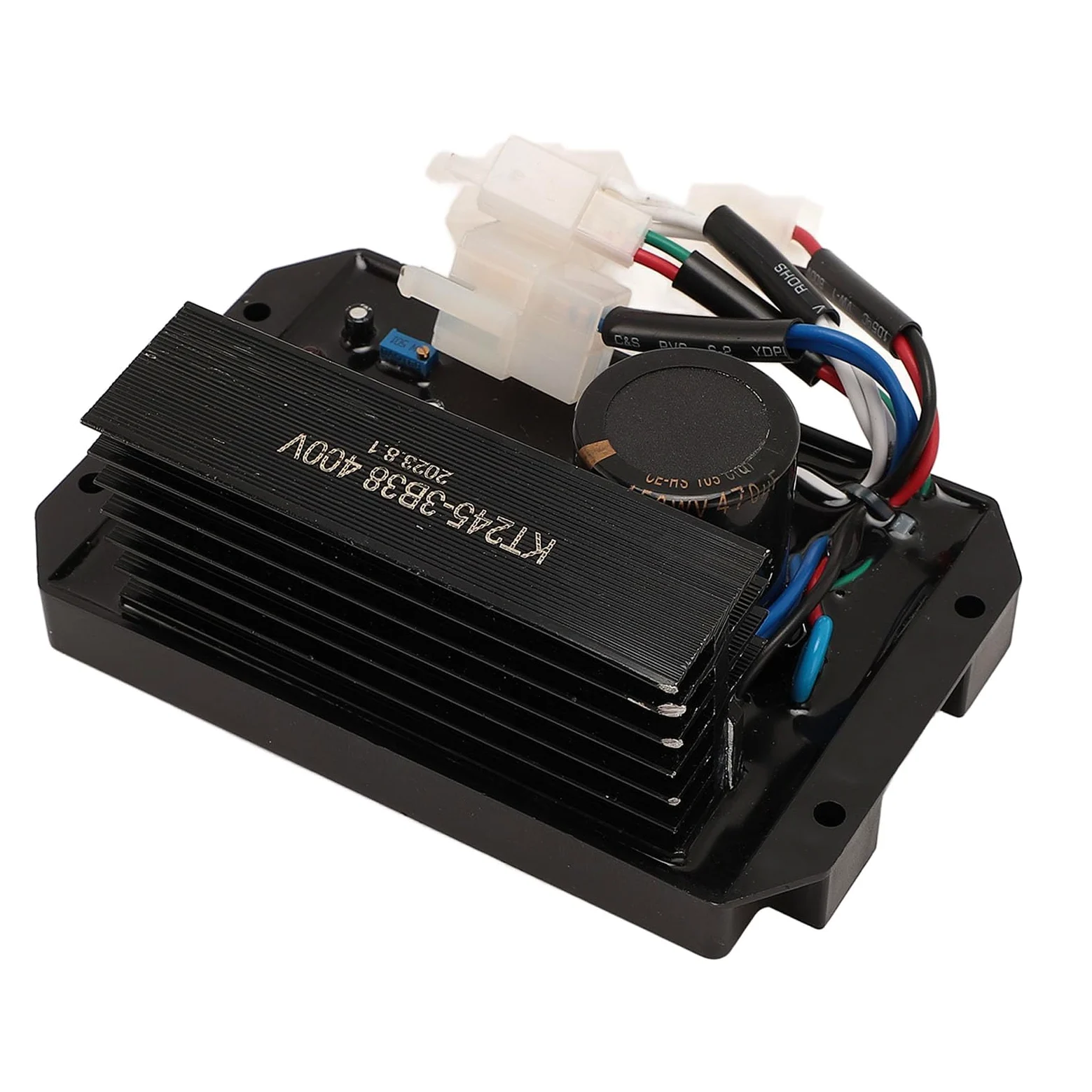 Regulador de Voltaje del Generador KT245 3B38 400V, Estabilizador de Voltaje Automático Lineal para Generador de Gasolina, con Fácil Instalación y Condensadores de Alta