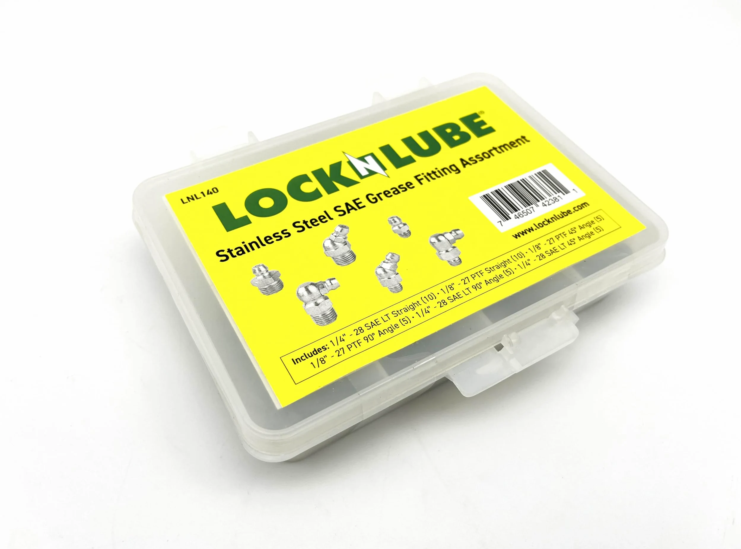 LockNLube Juego de accesorios de grasa de acero inoxidable - SAE