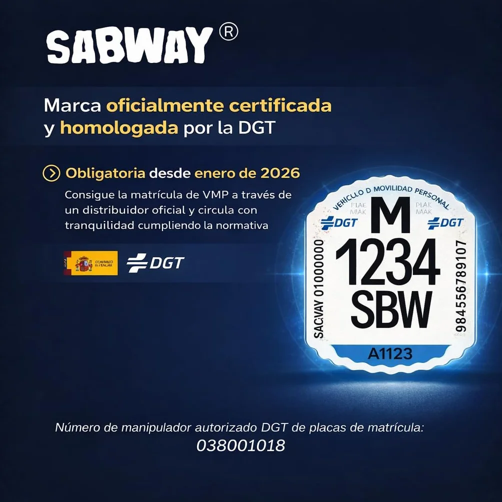 Matrícula Patinete Eléctrico VMP Homologada DGT 2026 – Etiqueta Adhesiva Identificativa Personalizada con Tus Datos – Obligatoria Vehículos Movilidad Personal – Evita Multas