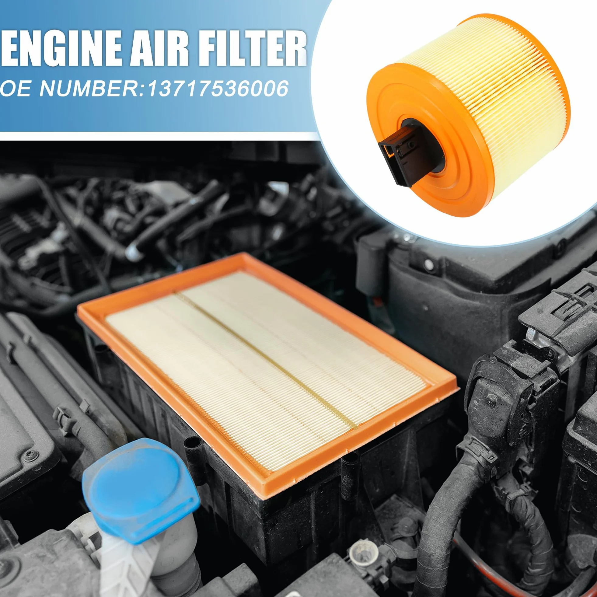 A ABSOPRO Filtro De Aire De Motor Para BMW E81 E87 130I 06-11 1pc | OE No. 13717536006, Poliuretano, Para BMW E82 125I 08-13, E90 323I 05-11 325I 06-11 330I 04-11 330Xi 05-08, E84 X1 09-15
