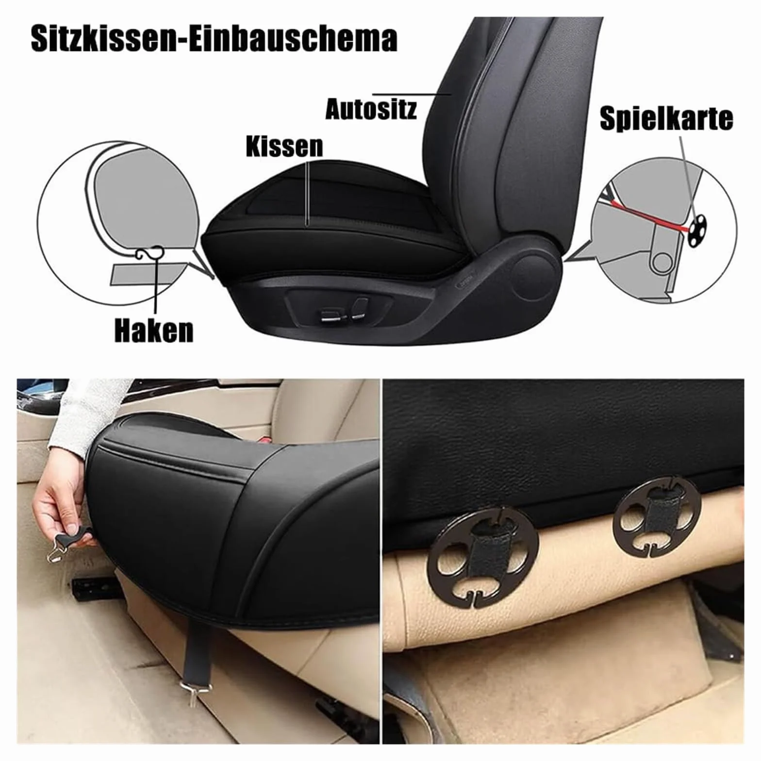 Fundas Asientos Coche para Skoda Kodiaq/Karoq/Skoda Fabia 2007-2025, Universal Juegos Cubreasientos Delanteros Funda Asiento Protector-2 Piel Plazas(Schwarz)