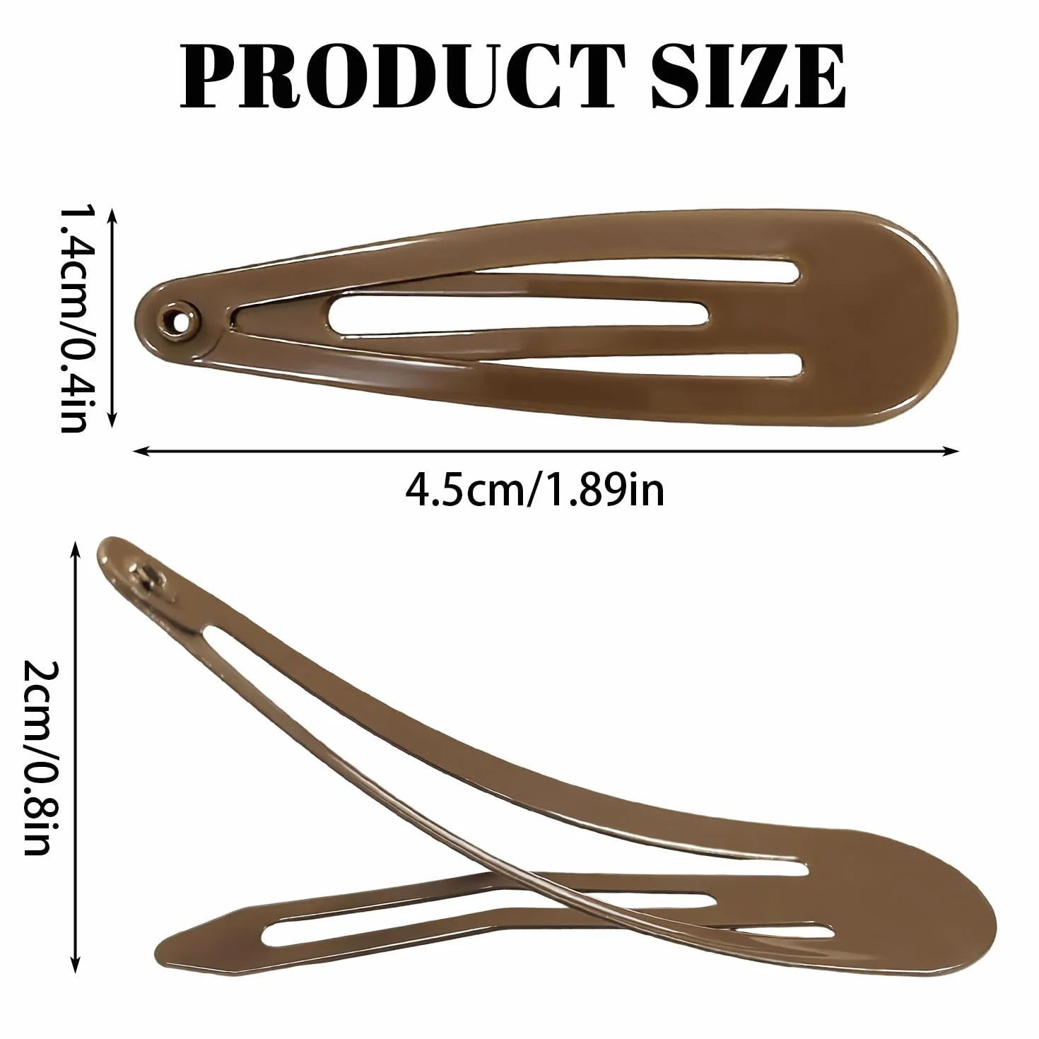Horquillas de Pelo Metal 5 cm Pinzas para Niñas Mujeres Marrón Oscuro 50 Uds