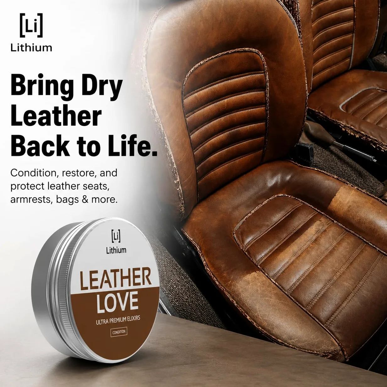 Leather Love – El mejor acondicionador de piel en el planeta, trae piel vieja de vuelta a la vida, todos los ingredientes naturales mezclados con ciencia seria, restaura, rehidrata, protege (8 oz)