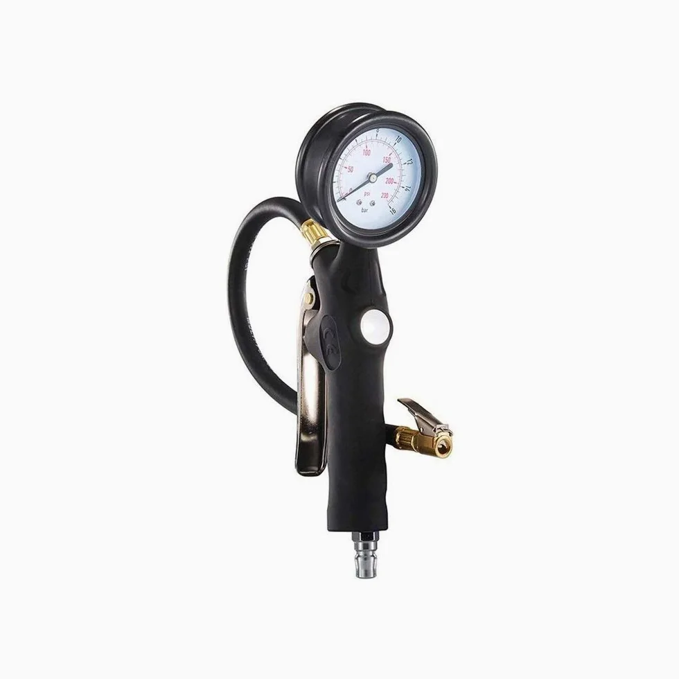 AGAATI Manómetro de presión de neumáticos de Alta precisión, inflador de neumáticos con manómetro, Mandril de Aire Giratorio con manómetro y Accesorios de compresor de Aire - 160 PSI