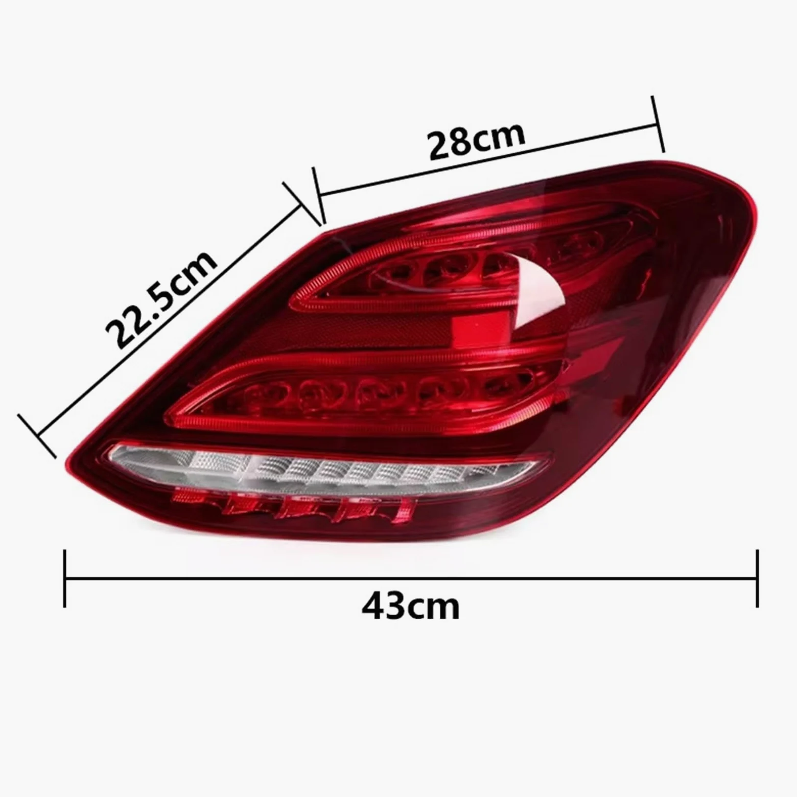 Piloto Trasero Para Mercedes Para Benz Clase C W205 C300 C260 C200 2014-2018 Señal Giro Parada Freno Lámpara Marcha Atrás Luces Traseras Conducción Piloto posterior(bien)