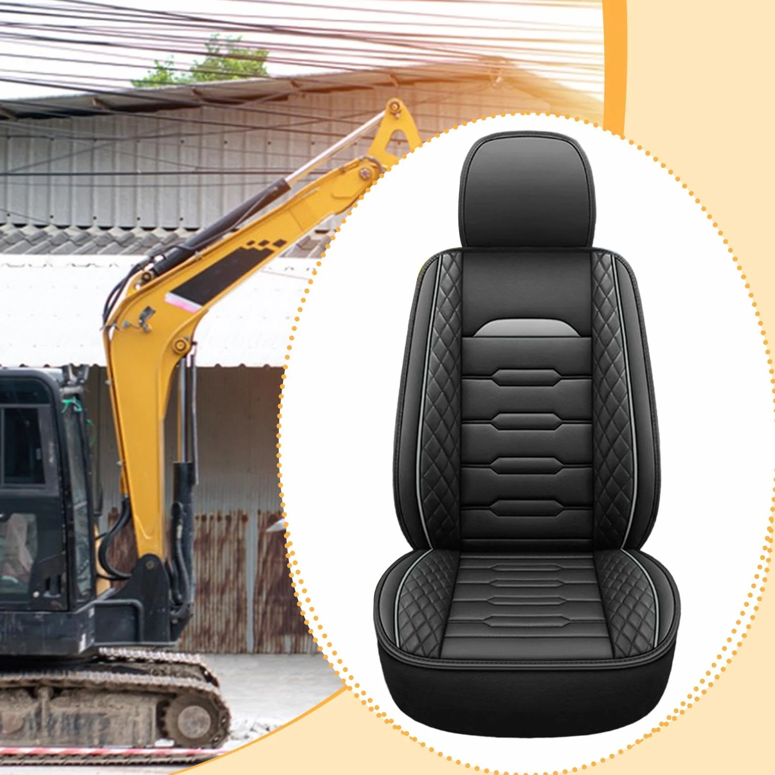 Sharplace Funda para asiento de excavadora, reemplazo directo, resistente, Gris