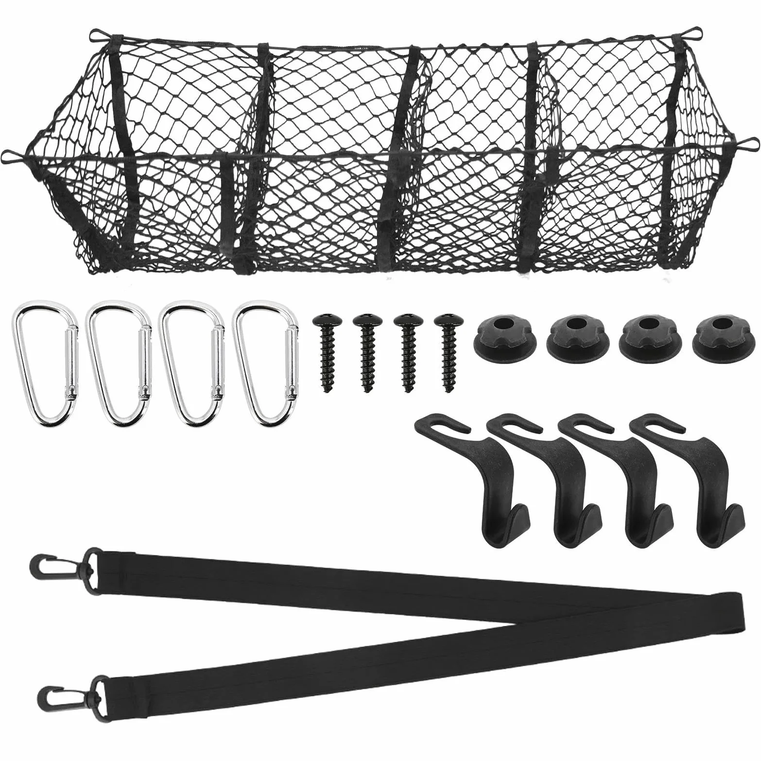 Redes de almacenaje para coche Red Carga 4 Bolsillos Para Maletero Organizador Equipaje Malla Camionetas Para Dodge Para Ram 1500 2500 3500 4500 5500 4x4 DRW Rumble Bee Red Maletero De Coche(1pc net)