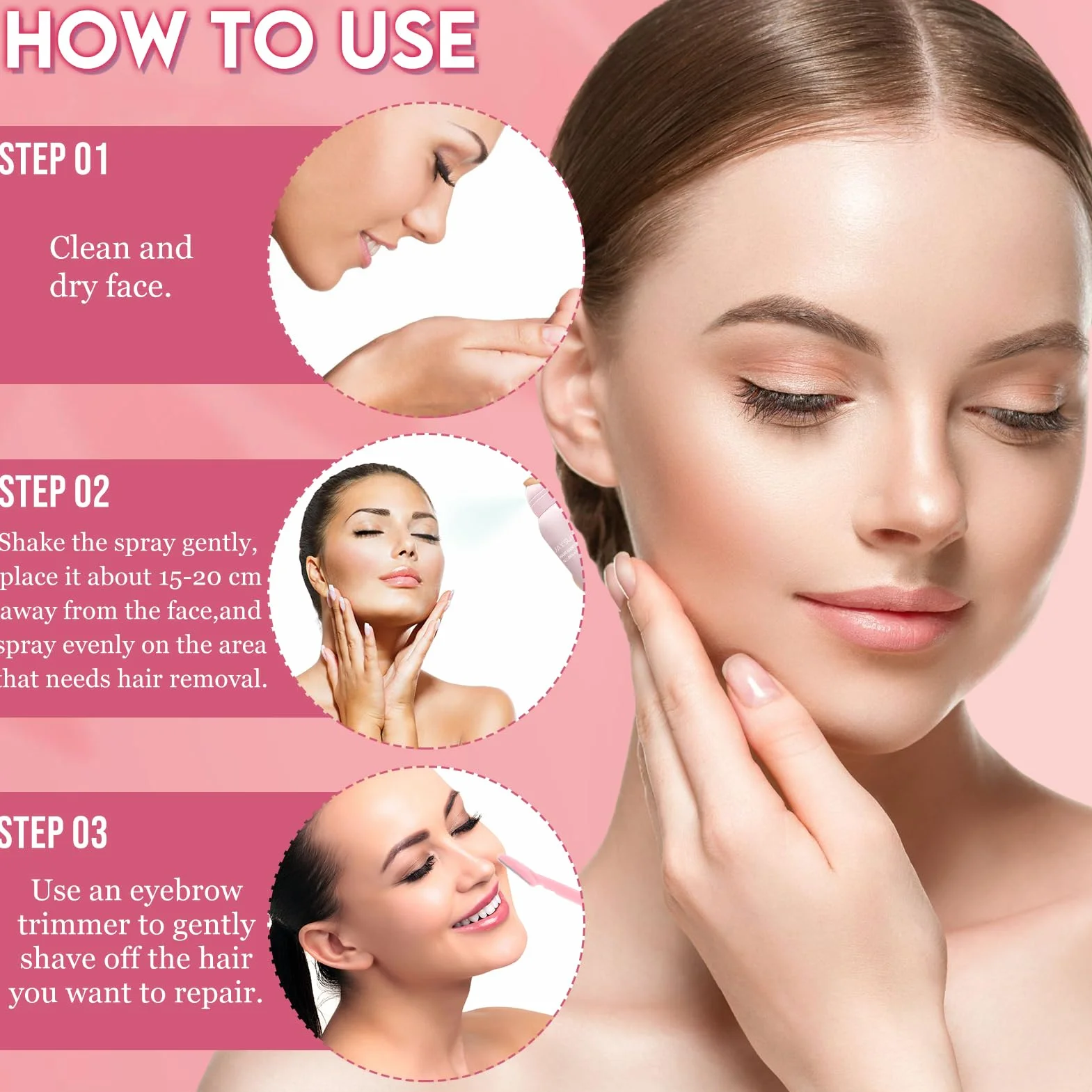 Spray identificador de cabello para afeitado facial Herramienta de dermaplaning Depilación