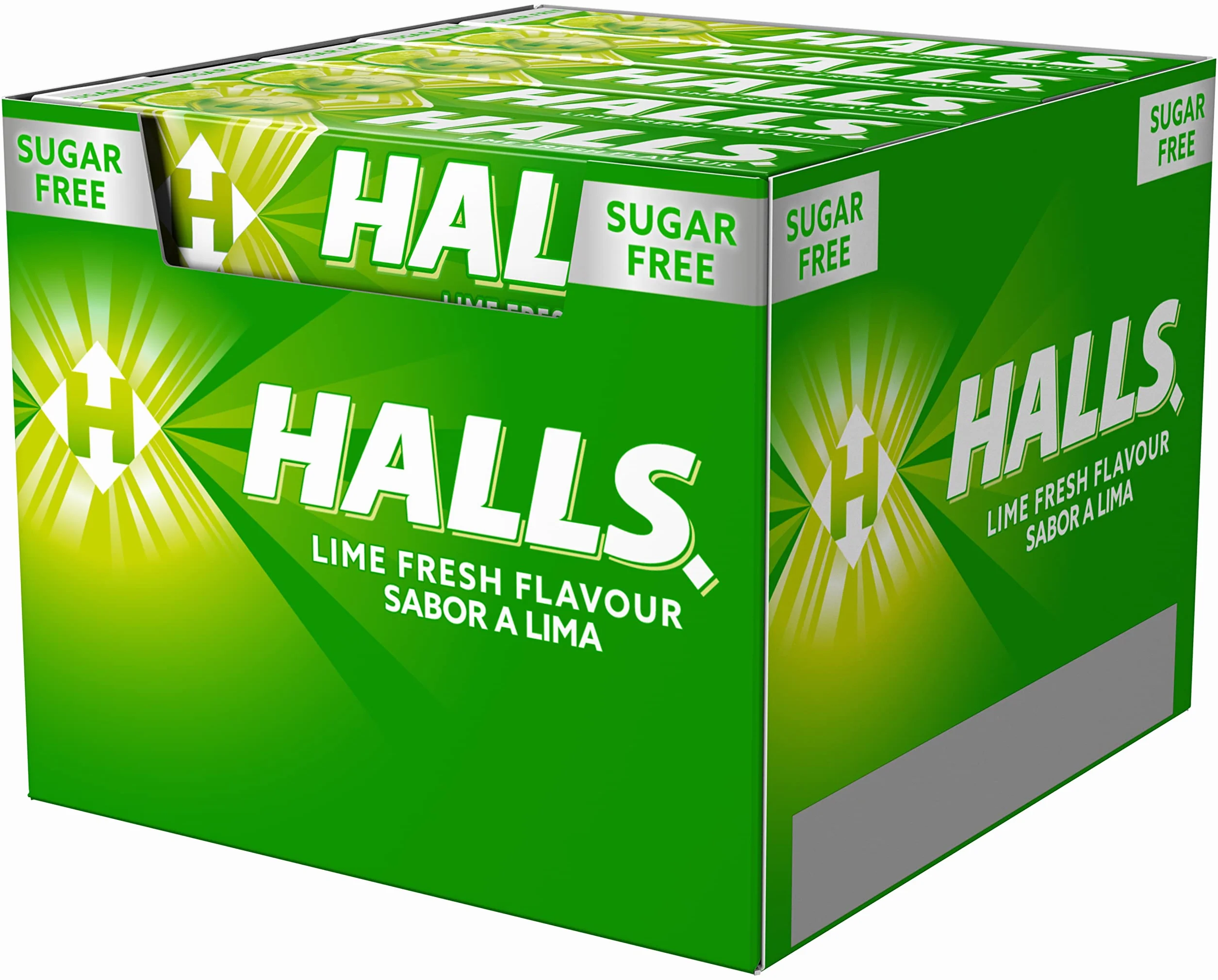 Caramelo Sin Azúcar Halls Lima Caja 20 Sticks 32g
