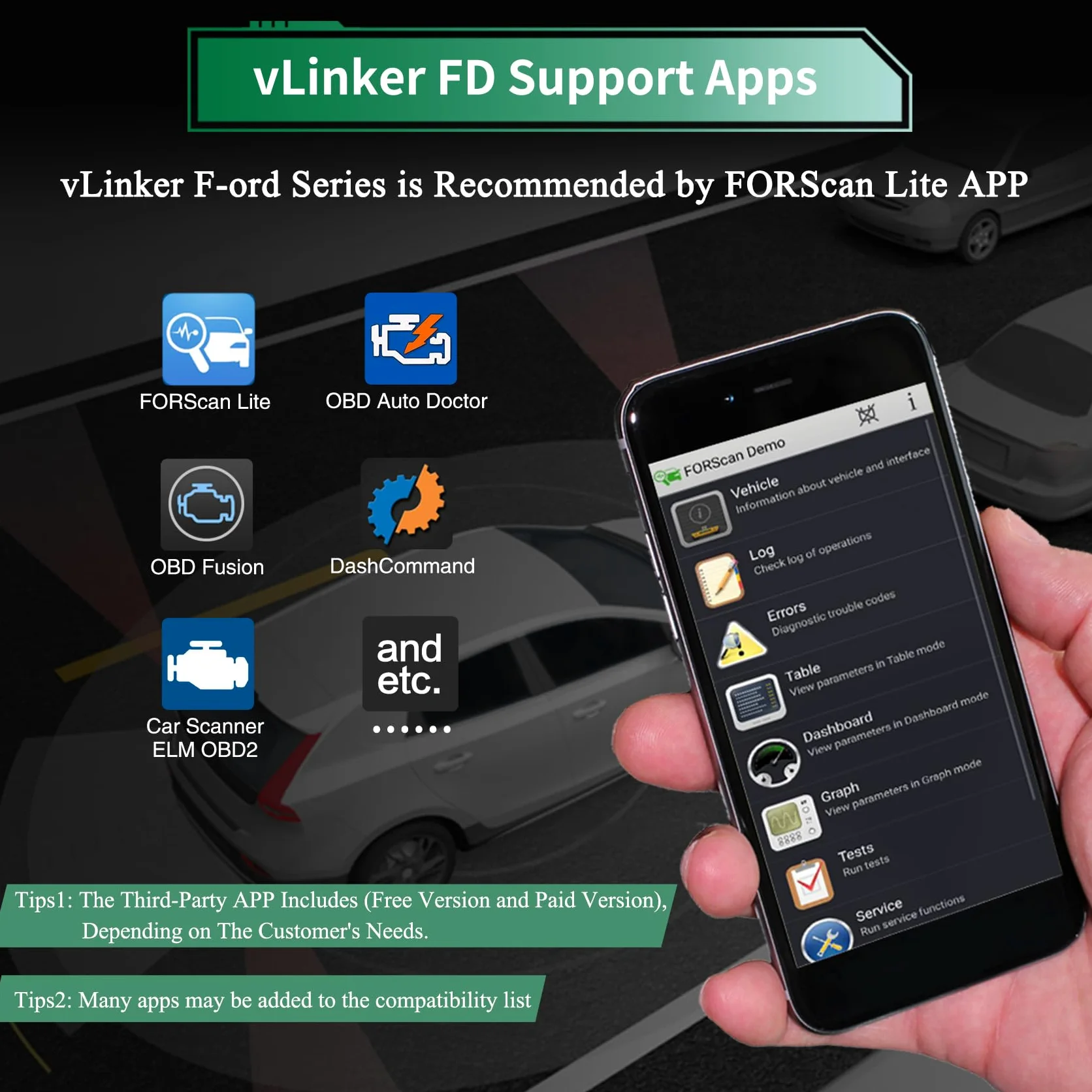 vLinker FD OBD2 Bluetooth Lector de códigos de Coche, OBD2 Escáner de diagnóstico para Android & Windows - Hecho para FORS-Can