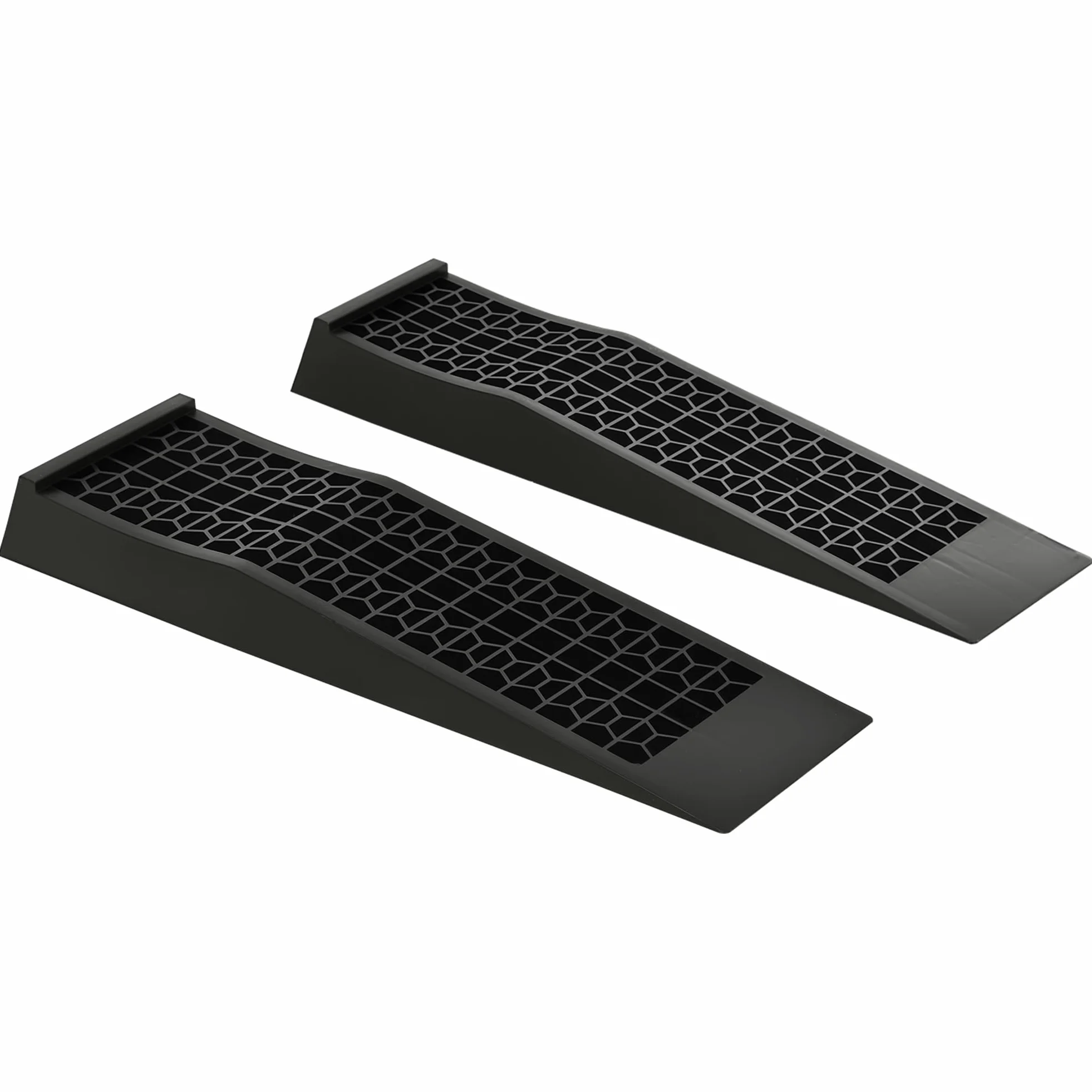HOMCOM Juego de 2 Rampas para Coche de Plástico, Rampas Portátiles Carga hasta 3 Toneladas para Coches SUV Furgonetas Pequeñas, Antideslizante, Estable, 70x19,5 cm, Negro