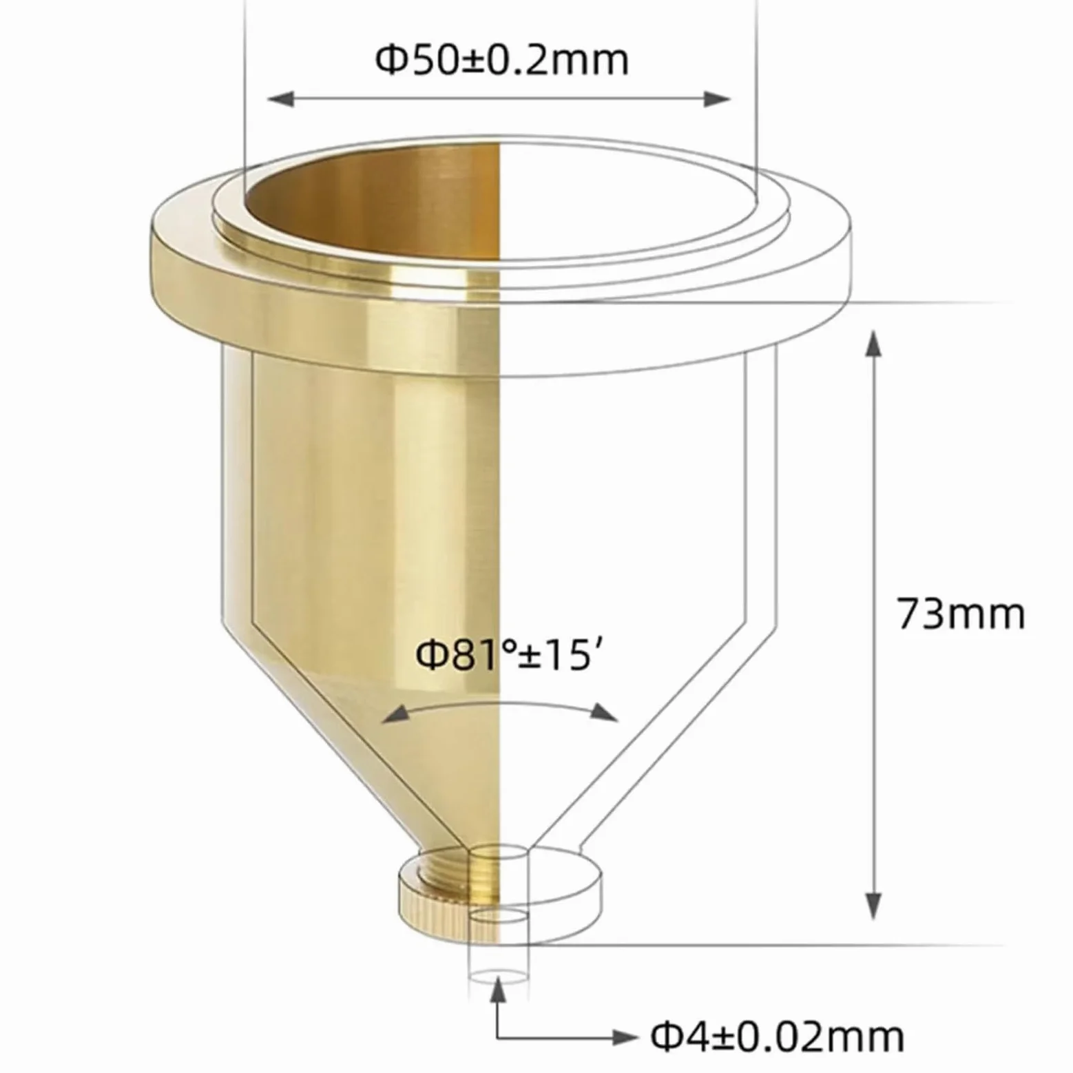COYEUX Viscosímetro De Copa De 4 Copas, Copa De Flujo Ford, Capacidad 100 ± 1 Ml, Diámetro De La Boquilla 4 ± 0,02 Mm, Adecuado para Medir Pintura con Un Retraso De Salida Inferior a 150 Segundos