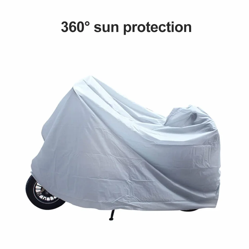 Funda para Moto, Funda Moto Impermeable, Motocicleta Protector UV para Exteriores, Cubierta para Scooter de Motor, Cubierta de Motocicleta Protector UV para Exteriores 240×140cm, Plata