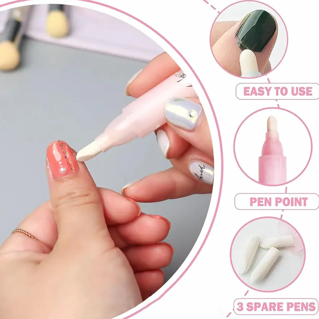 Pluma Correctora de Esmalte de Uñas, Herramienta de Corrección, Removedor
