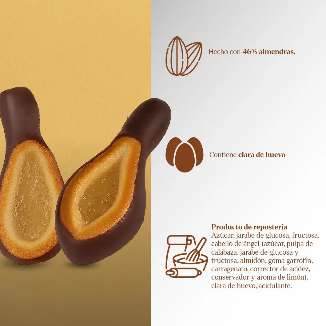 Mazapan Relleno de Cabello de Angel y Medio Baño Chocolate 2kg