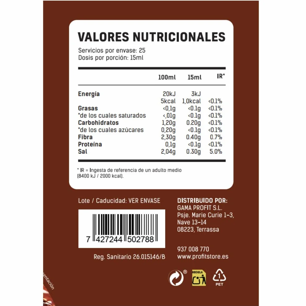 PROFIT Yummy Sauce Salsa baja en calorías 0% grasas y azúcares añadidos Sin lactosa 375 ml Barbacoa