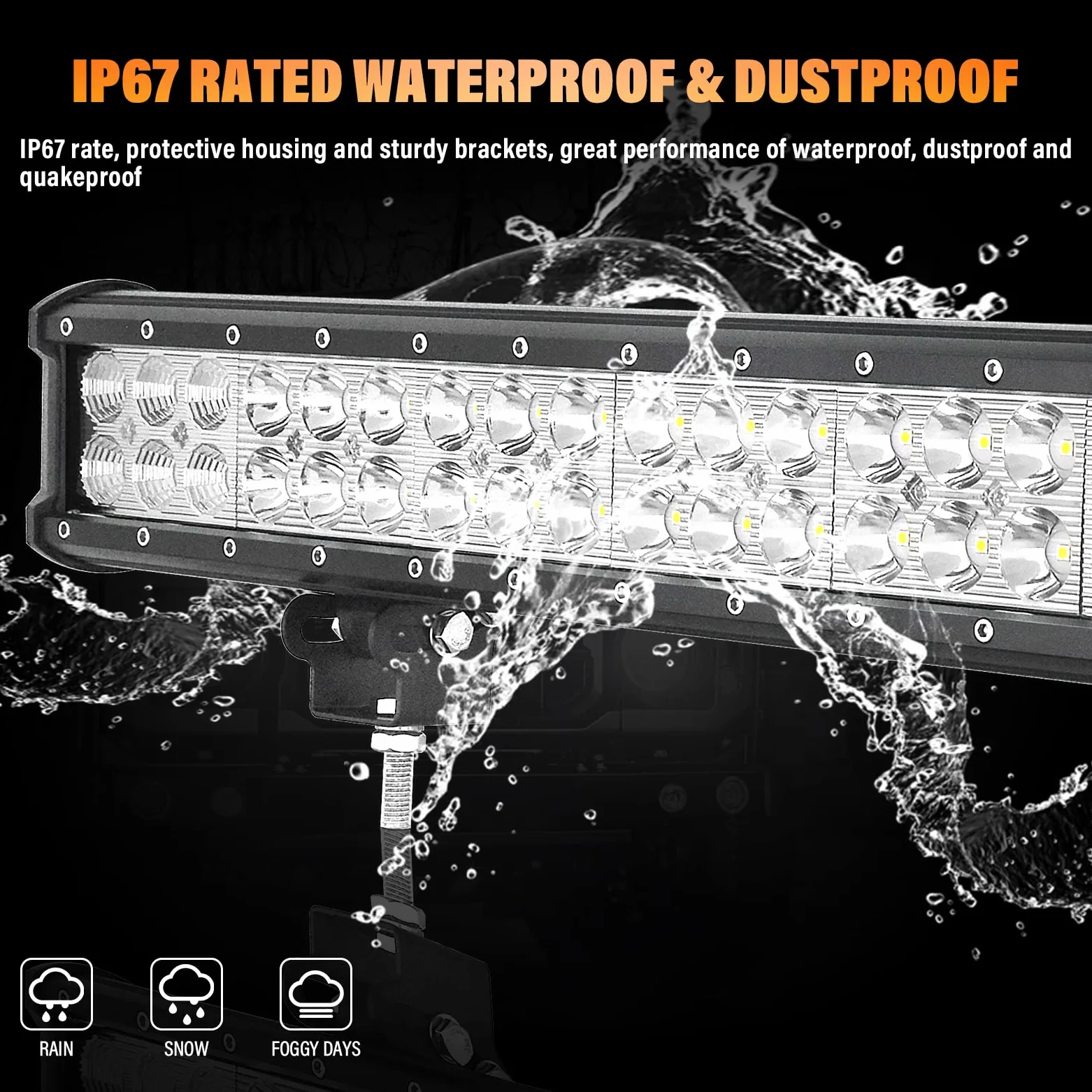 Barra Led 4x4, SKYWORLD 71 cm 180W Barra de luz LED de Trabajo con 12V Arnés de Cableado Faro Led Focos Led Barras Led Trabajo para Coche Tractor SUV ATV UTV Camion Barco Todoterreno