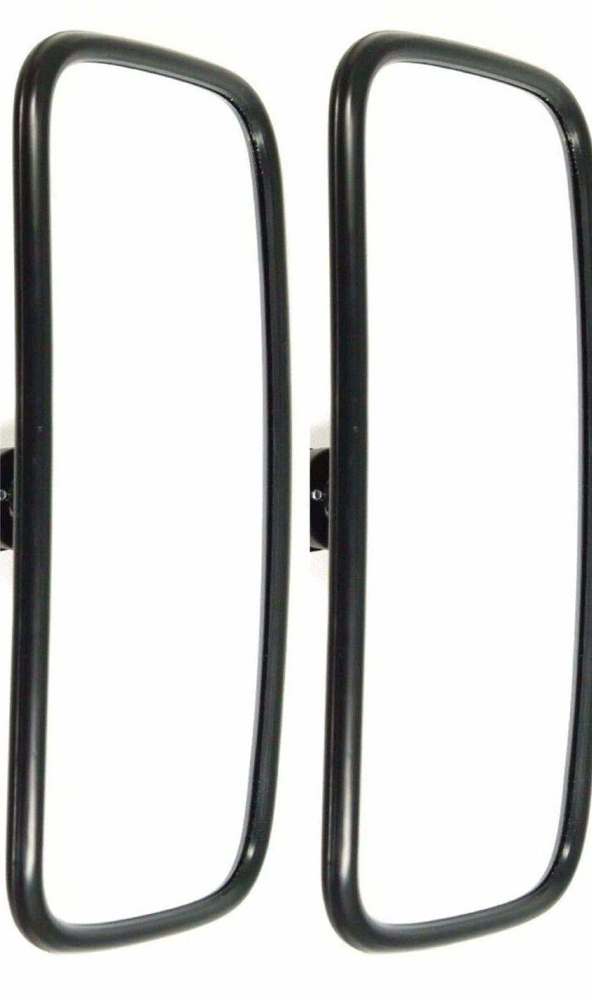 Lot de 2 espejos laterales para camiones, camionetas, autobuses, excavadoras, tractores - 375 x 185 mm - Diámetro: 14 a 30 mm