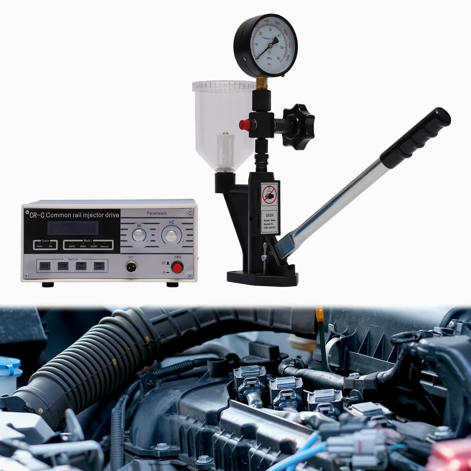 0-8000 PSI Common Rail Injector Tester Multifuncional Diesel Inyector Tester Common Rail Comprobador de Inyectores de Inyectores