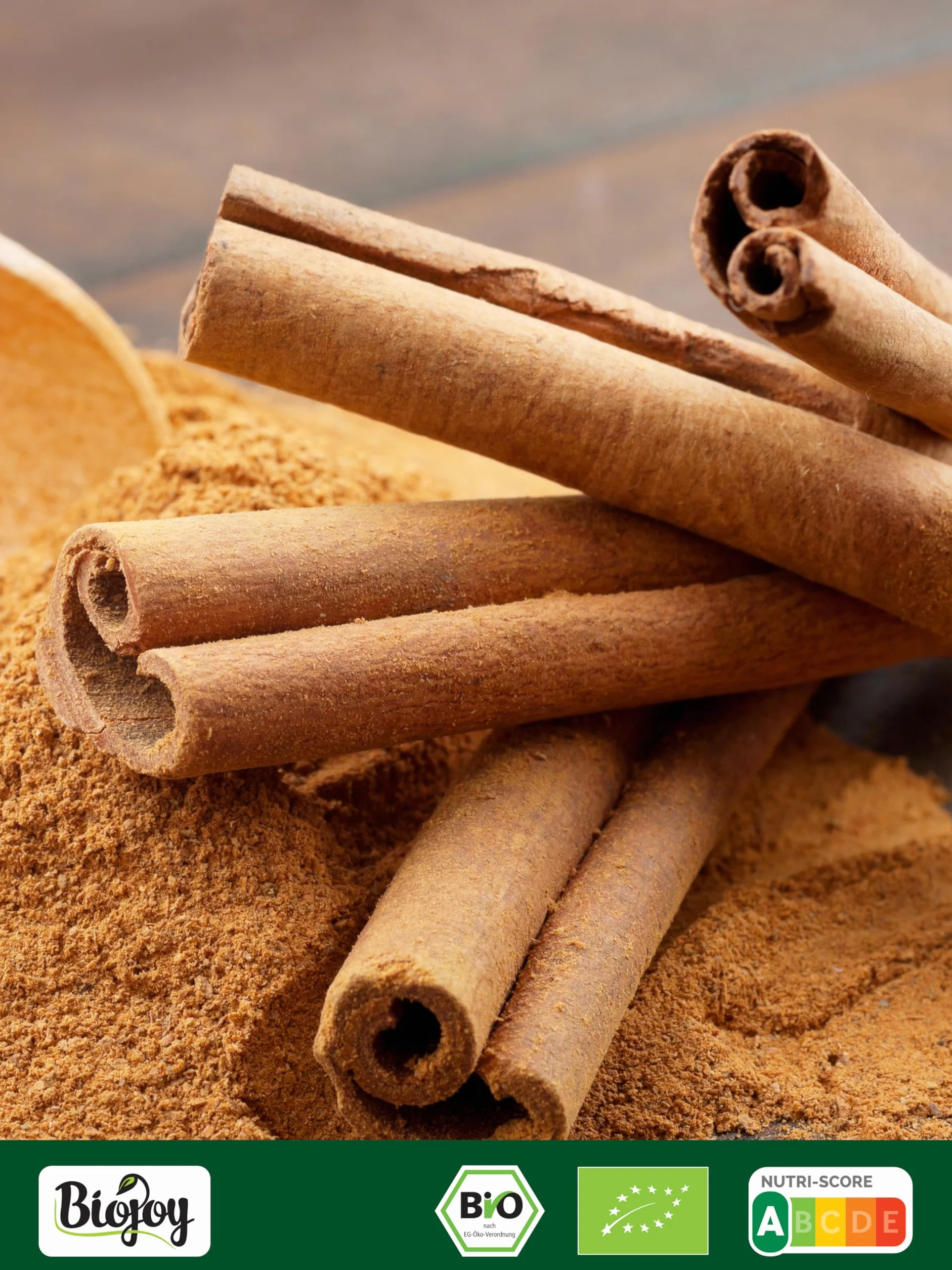Biojoy Canela de Ceylan en Polvo Ecológica 250 g, Ceilán Canela molida Cinnamomum verum
