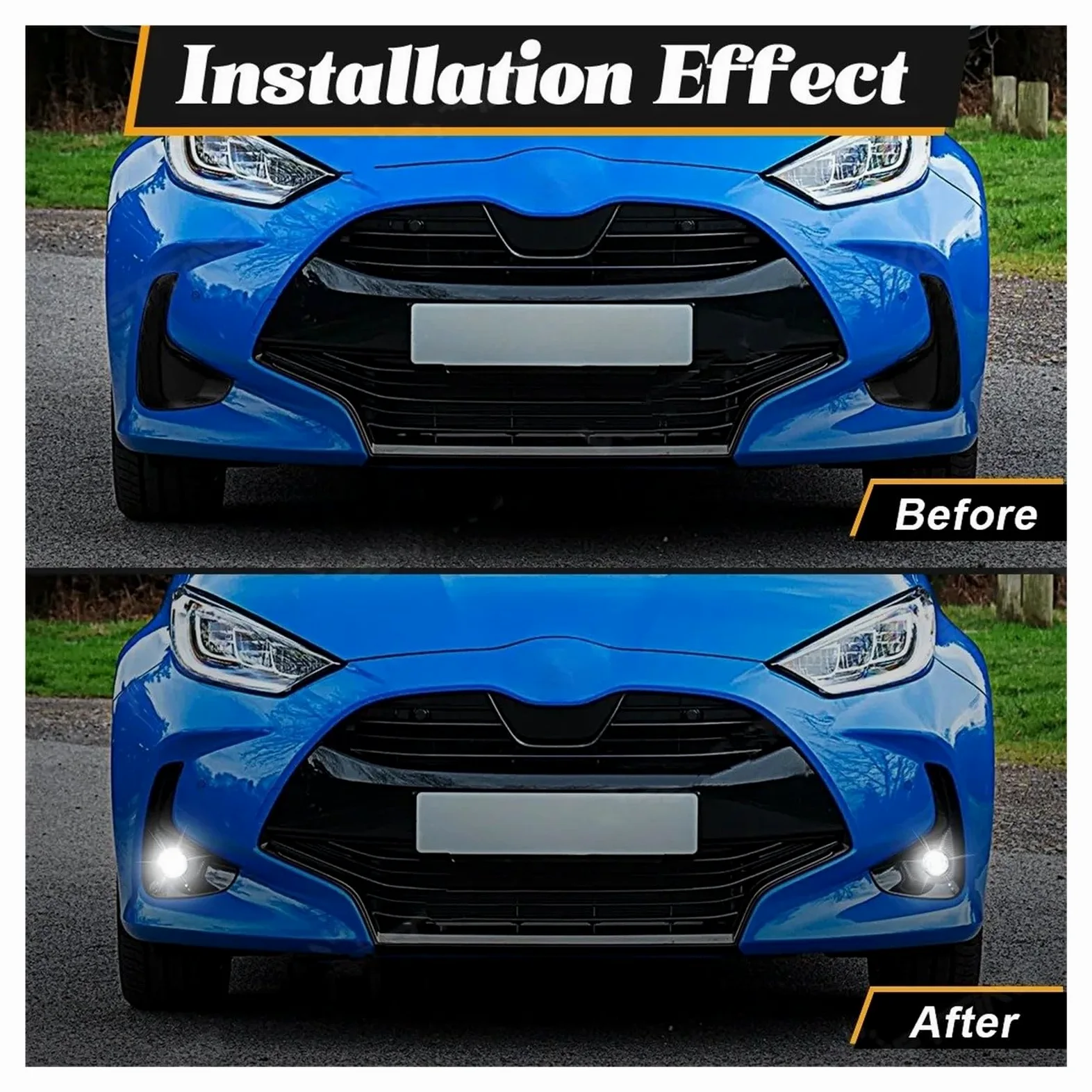 Faros Antiniebla Delanteros Para Toyota Para Yaris Para Vios 2020-2022 Faros Antiniebla LED Faros DRL Luces Diurnas(LED White)