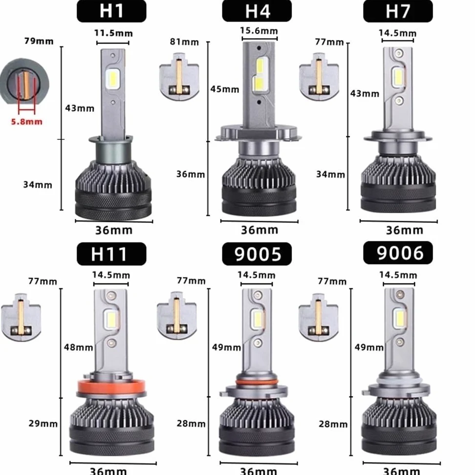 Bombilla LED K5C 4300K ​​110W H7 H4, tubo de cobre doble, 3000K, for faros delanteros de coche H1 H11 HB3 9005 HB4 9006(6000K Cold White,H4)