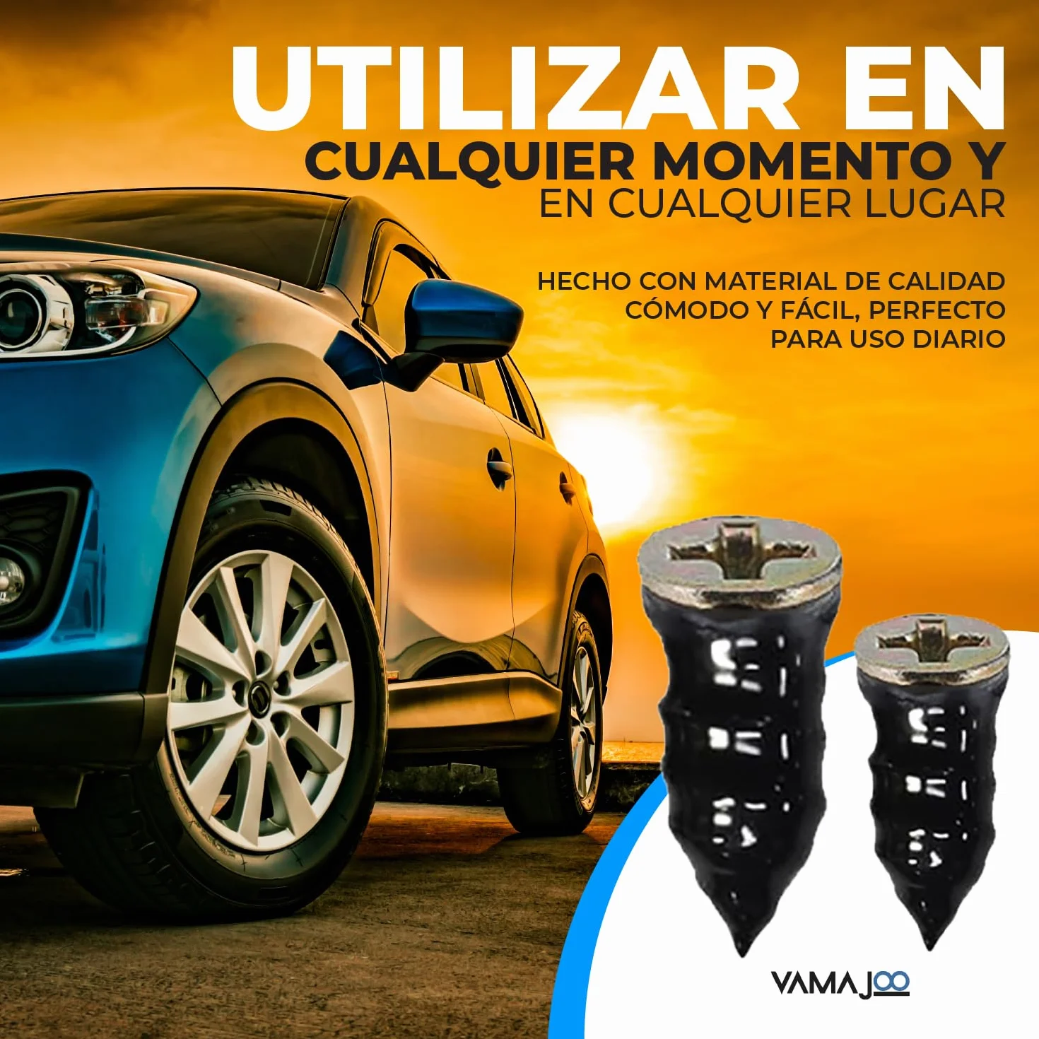 Tornillos para Pinchazos Neumaticos - Kit Repara Pinchazos Coche 70Pcs - Kit Antipinchazos Coche + Destornillador - Reparador Pinchazos Coche - Kit Repara Pinchazos Moto(35S)+(35L)