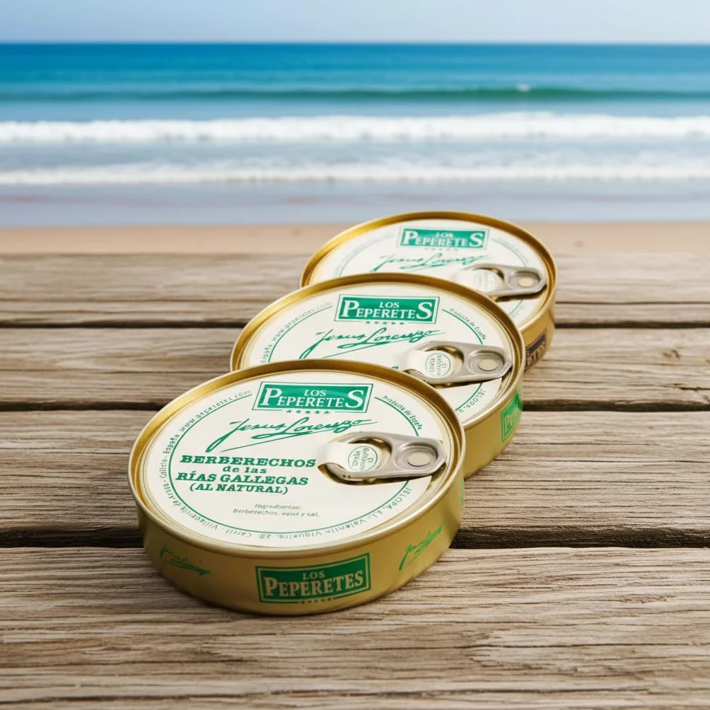 PEPERETES Berberechos al Natural Rías Gallegas 60-70 Piezas 120 Gr Conservas Artesanal Gourmet Premium