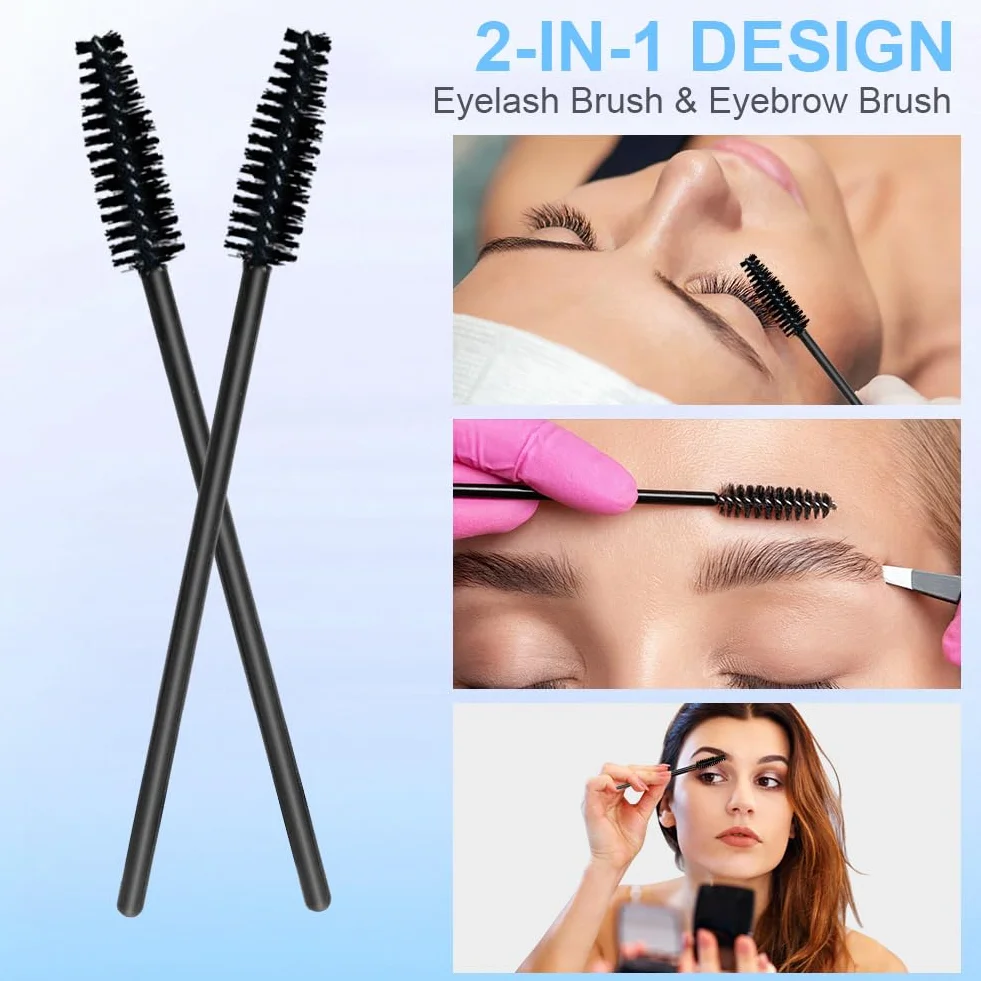 LOPHE Cepillo de Pestañas Desechables 120 Piezas Cepillos de Cejas Brocha para Extensiones de Pestañas y Cejas