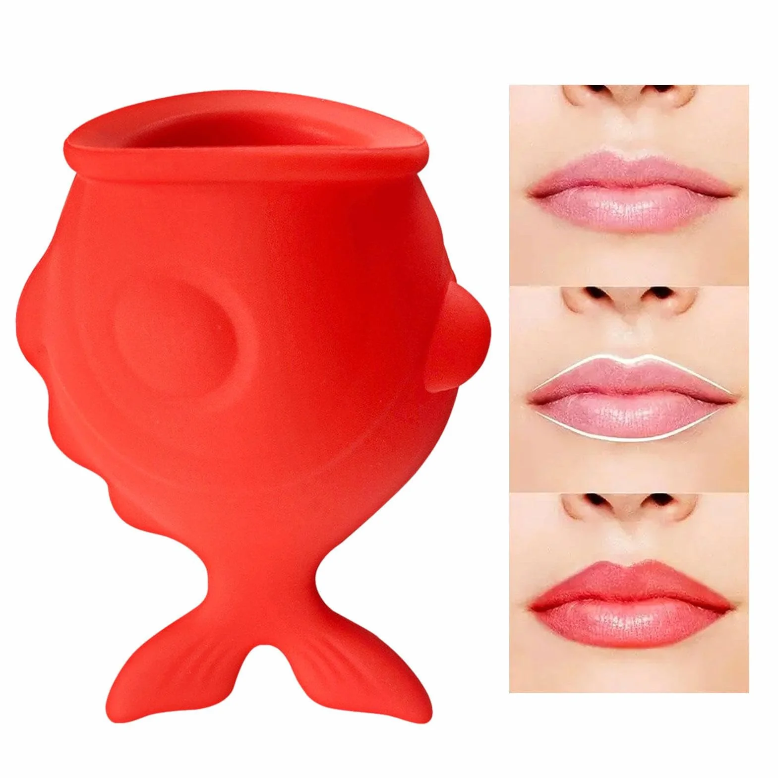Moonyan Dispositivo silicona para realzar los labios en forma - Herramienta relleno ventosa labios larga duración