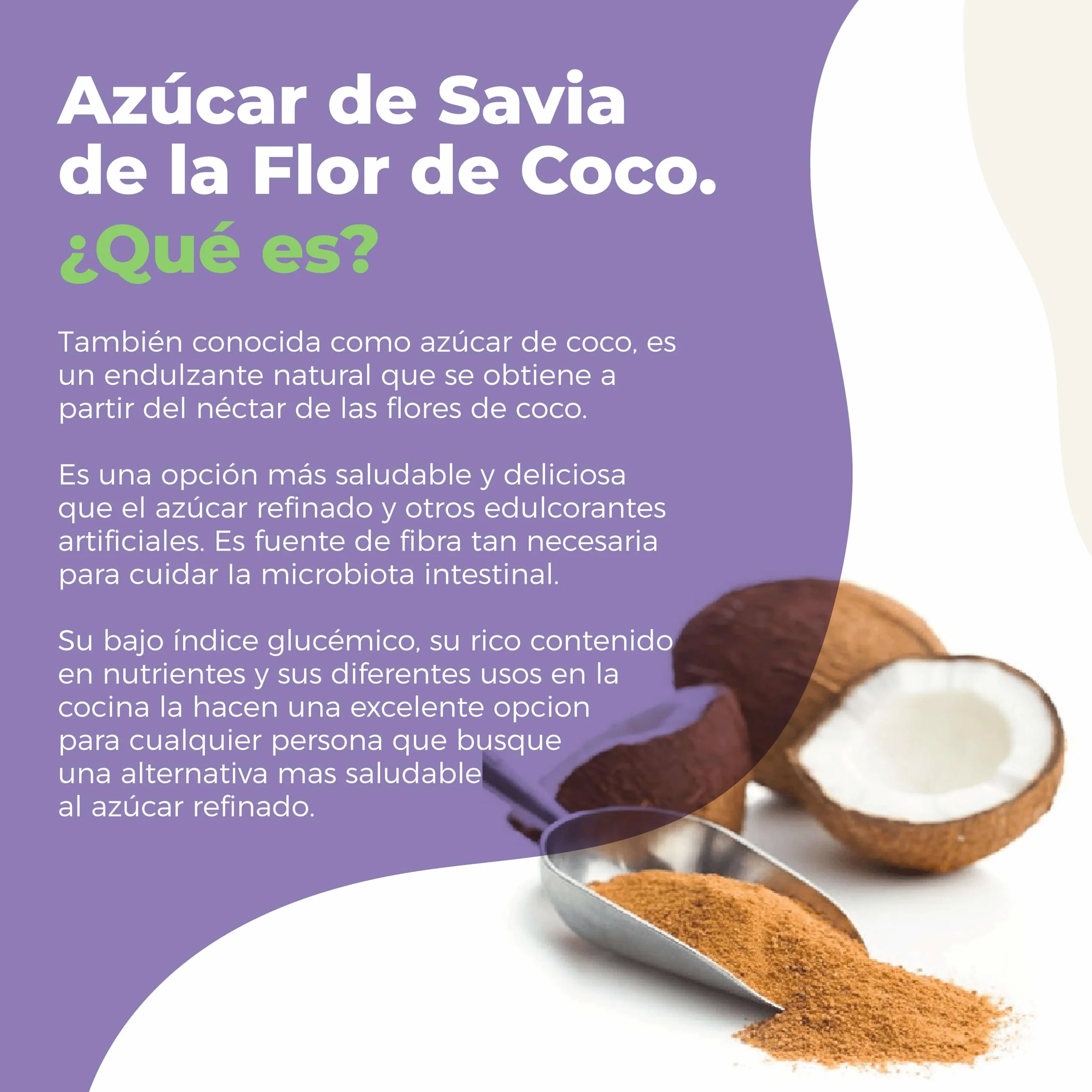 Azúcar De Flor de Coco Orgánico 950g Sin Gluten Bajo Índice Glucémico Vegano