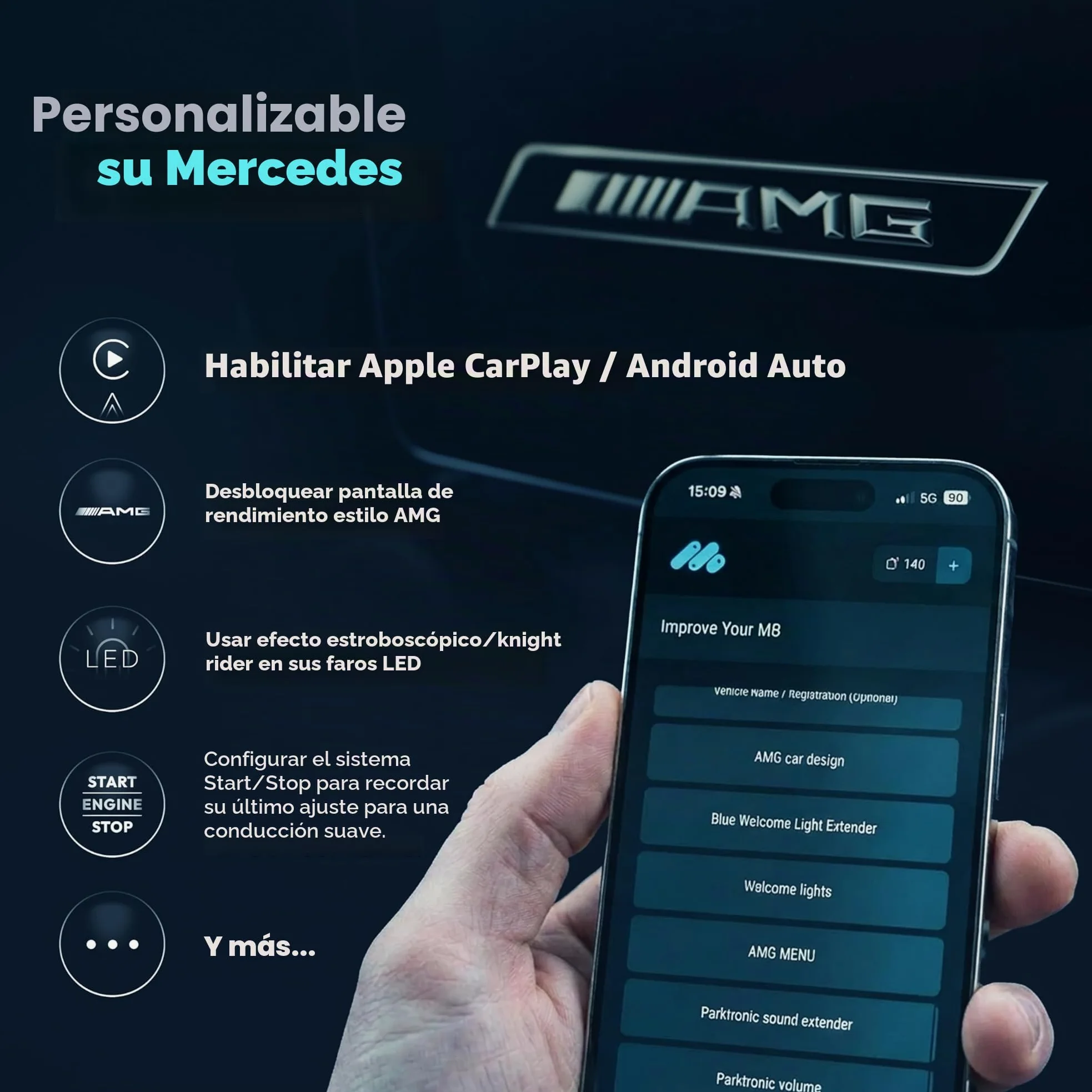 Escáner OBD2 Profesional MBito Bluetooth | Compatible con W204 W205 W212 W213 C117 X253 W166 | Diagnóstico y Codificación de Vehículos 2008-2024 | iOS Android